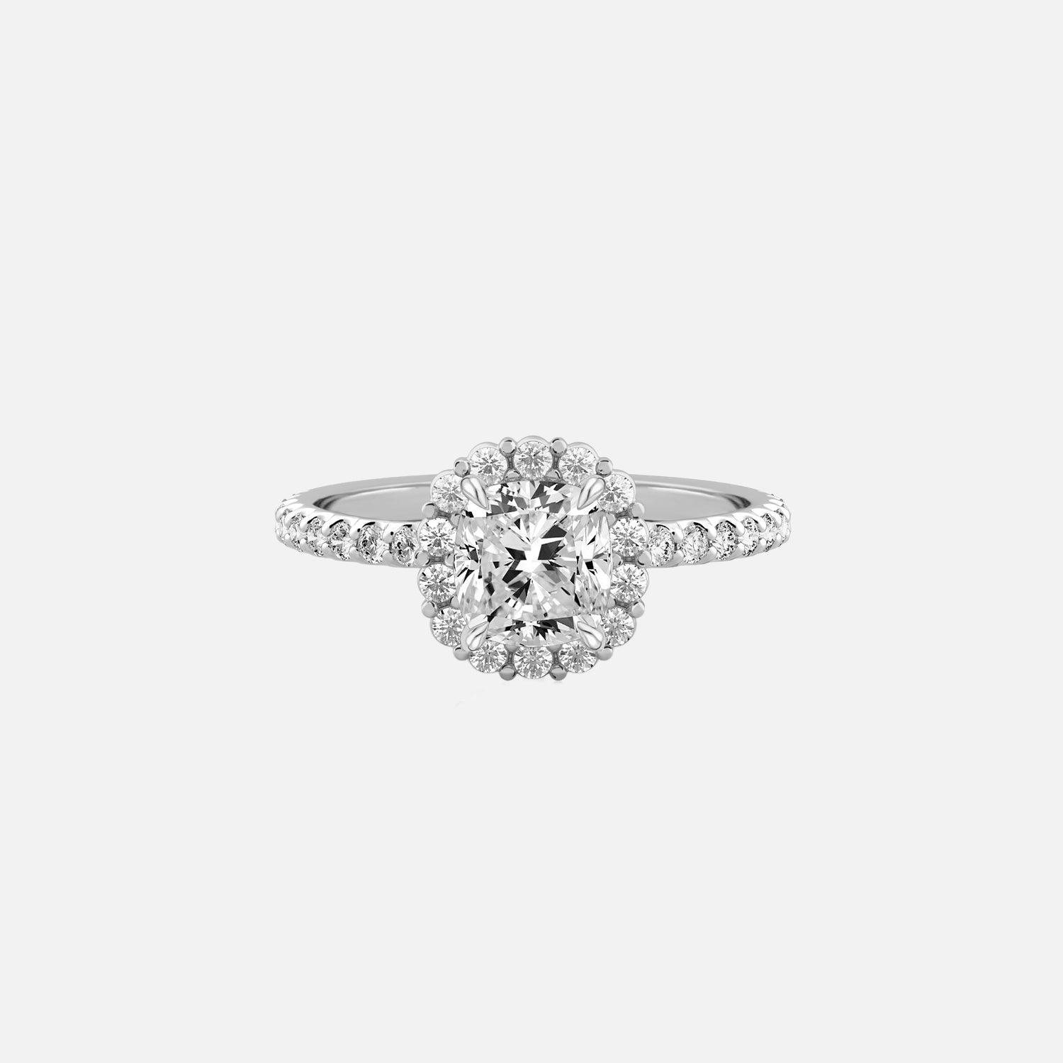 The Halo Amadora Cushion Pave Moissanite Ring - KNT - Engagement Rings, Wedding Bands & Fine Jewelry