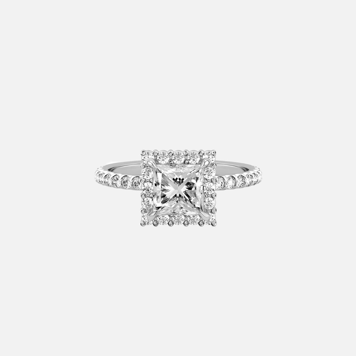 The Halo Amadora Princess Pave Moissanite Ring - KNT - Engagement Rings, Wedding Bands & Fine Jewelry