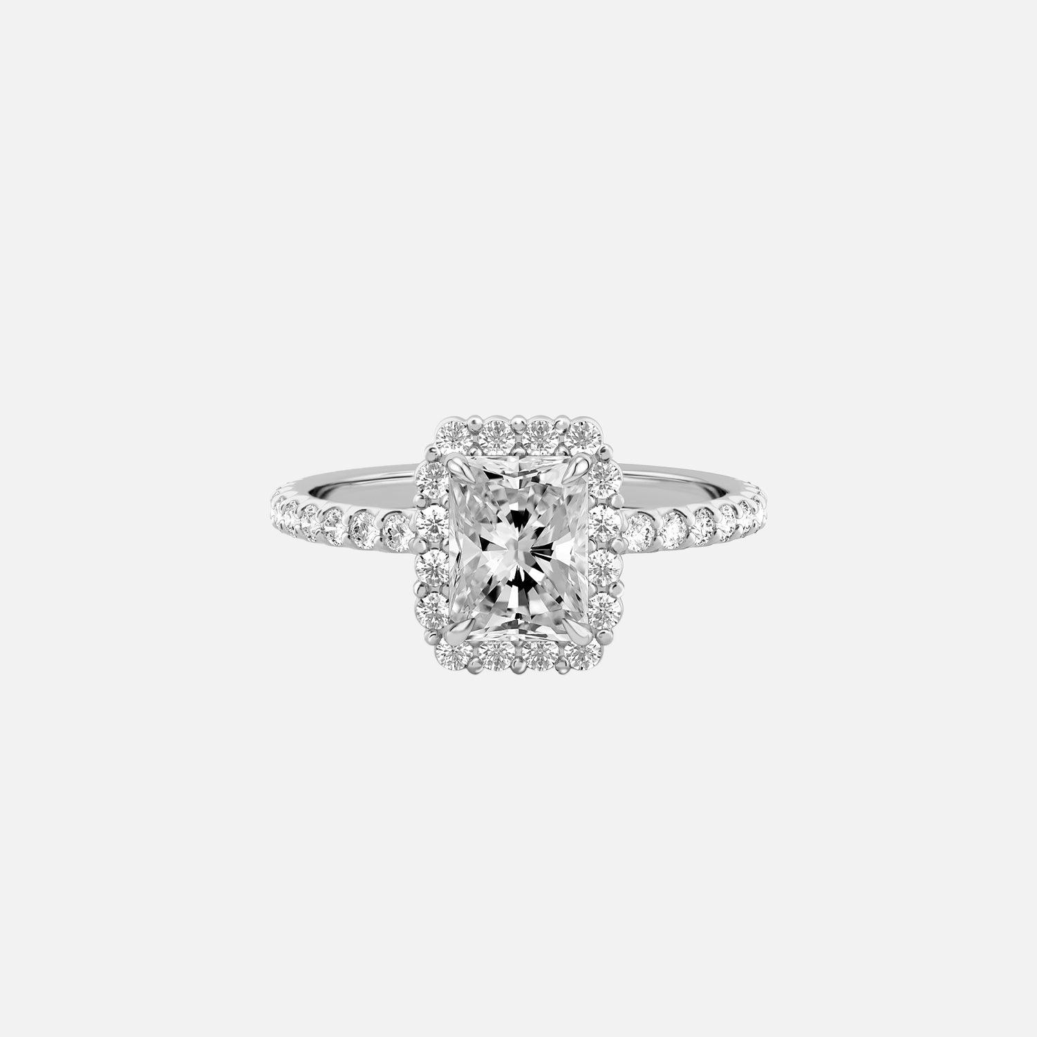 The Halo Amadora Radiant Pave Moissanite Ring - KNT - Engagement Rings, Wedding Bands & Fine Jewelry