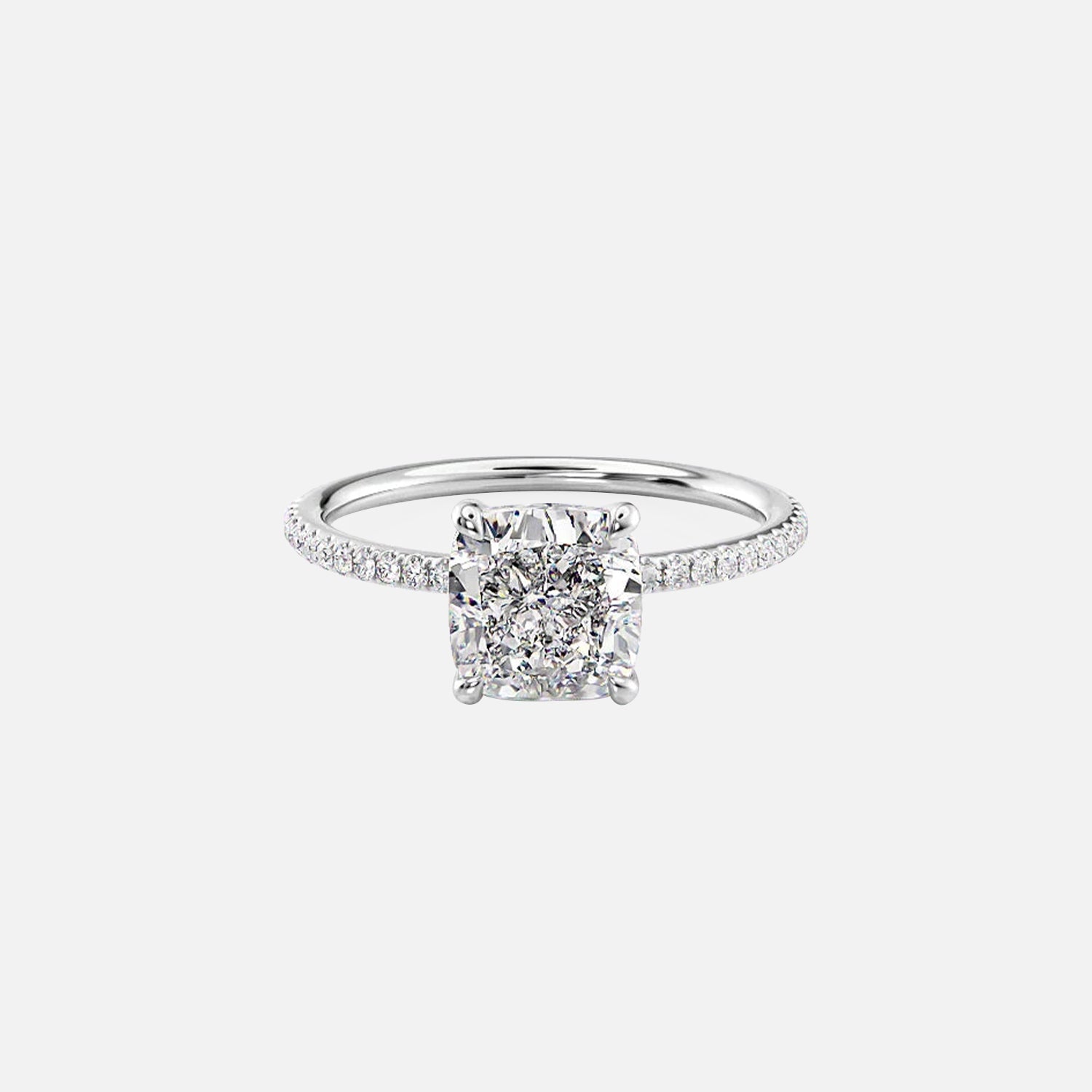 The Pave Andrewe Cushion Moissanite Ring - KNT - Engagement Rings, Wedding Bands & Fine Jewelry