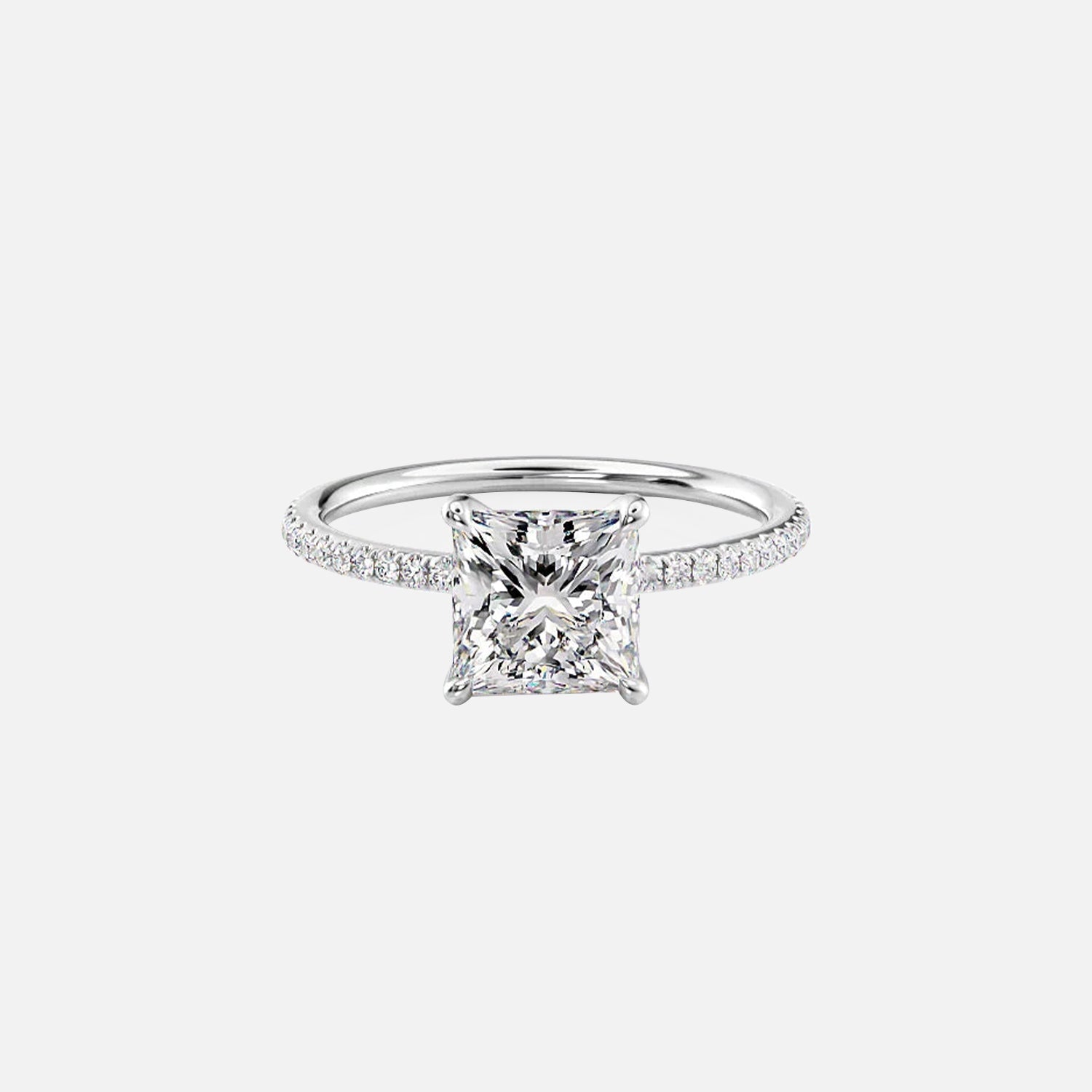 The Pave Andrewe Princess Moissanite Ring - KNT - Engagement Rings, Wedding Bands & Fine Jewelry