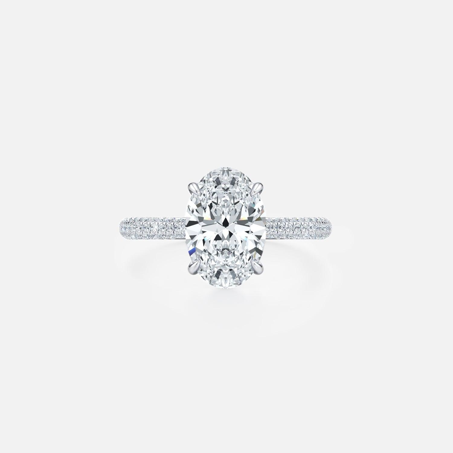 The Hidden Halo Aurora Oval Pave Moissanite Ring - KNT - Engagement Rings, Wedding Bands & Fine Jewelry