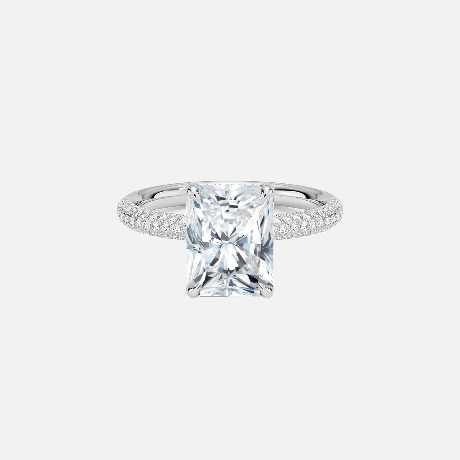 The Hidden Halo Aurora Radiant Pave Moissanite Ring - KNT - Engagement Rings, Wedding Bands & Fine Jewelry