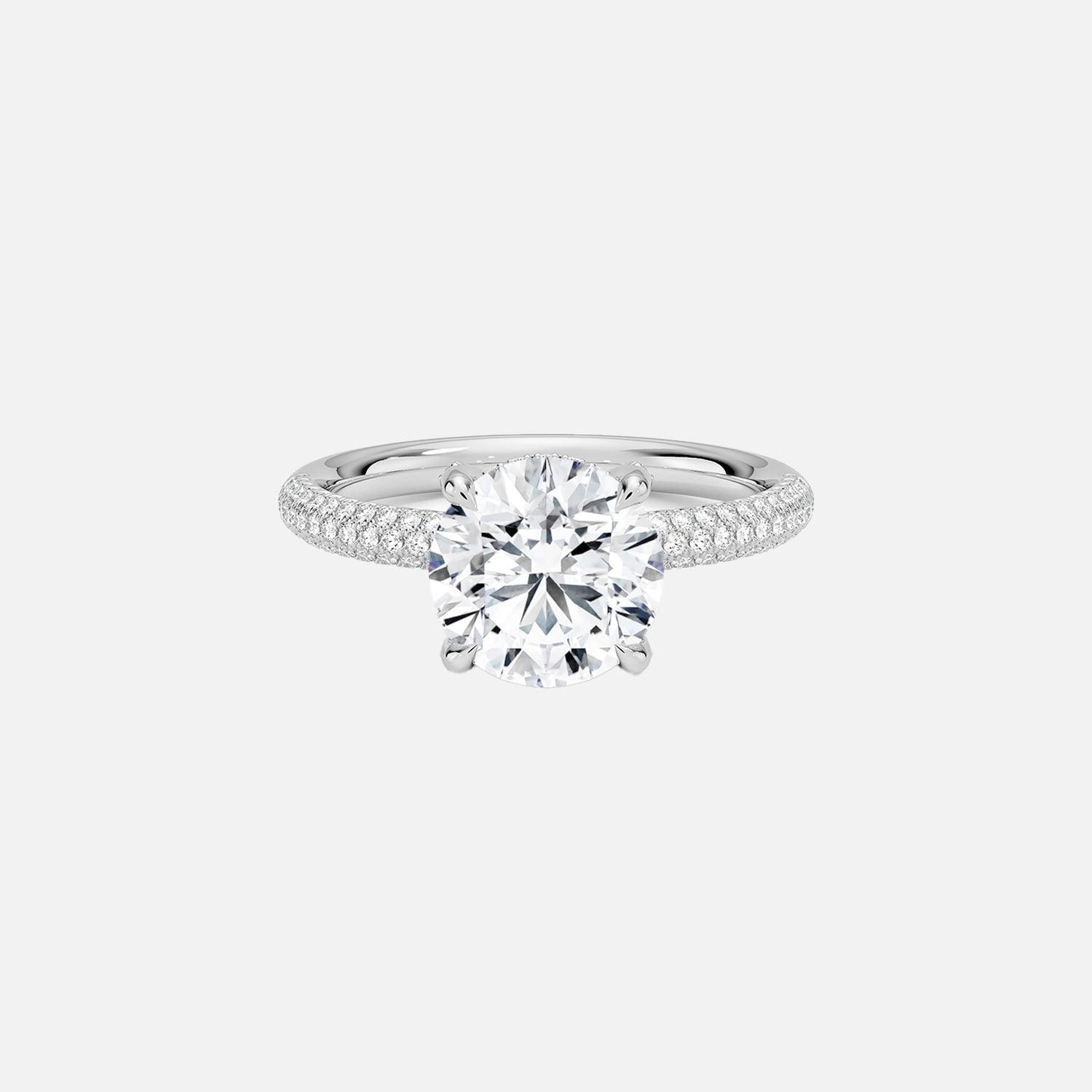 The Hidden Halo Aurora Round Pave Moissanite Ring - KNT - Engagement Rings, Wedding Bands & Fine Jewelry