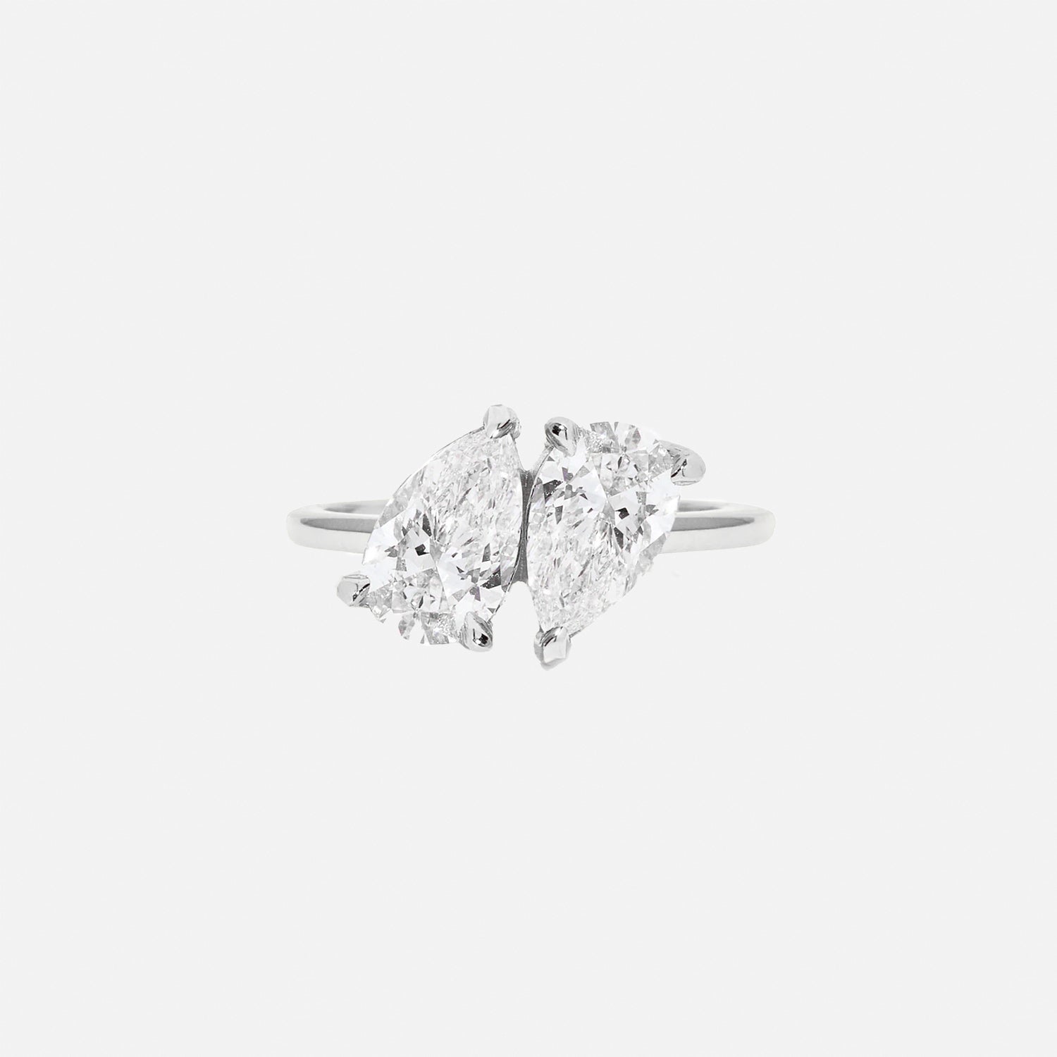 The Toi et moi Aurum Pear Solitaire Moissanite Ring - KNT - Engagement Rings, Wedding Bands & Fine Jewelry