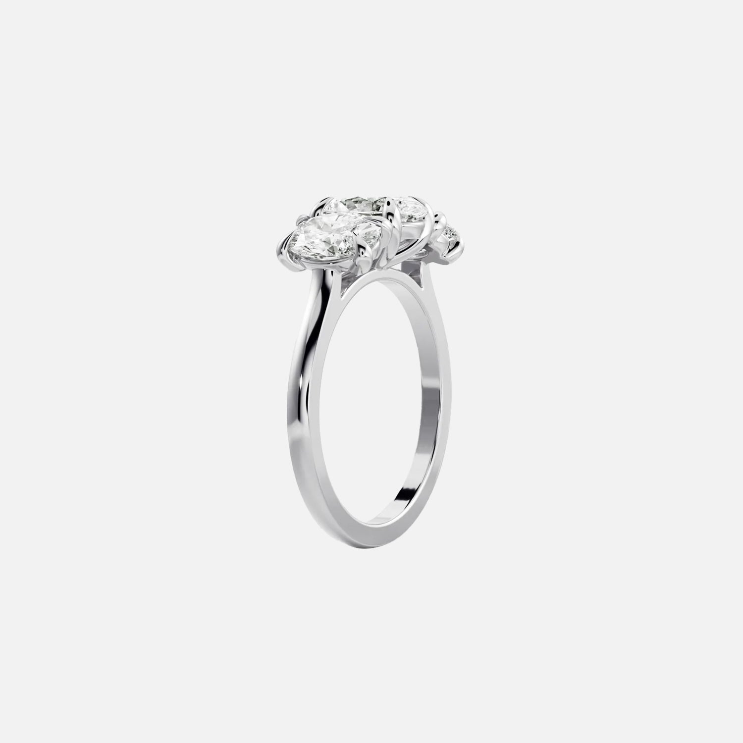 The Three Stones Belle Oval Moissanite Ring - KNT - Engagement Rings, Wedding Bands & Fine Jewelry