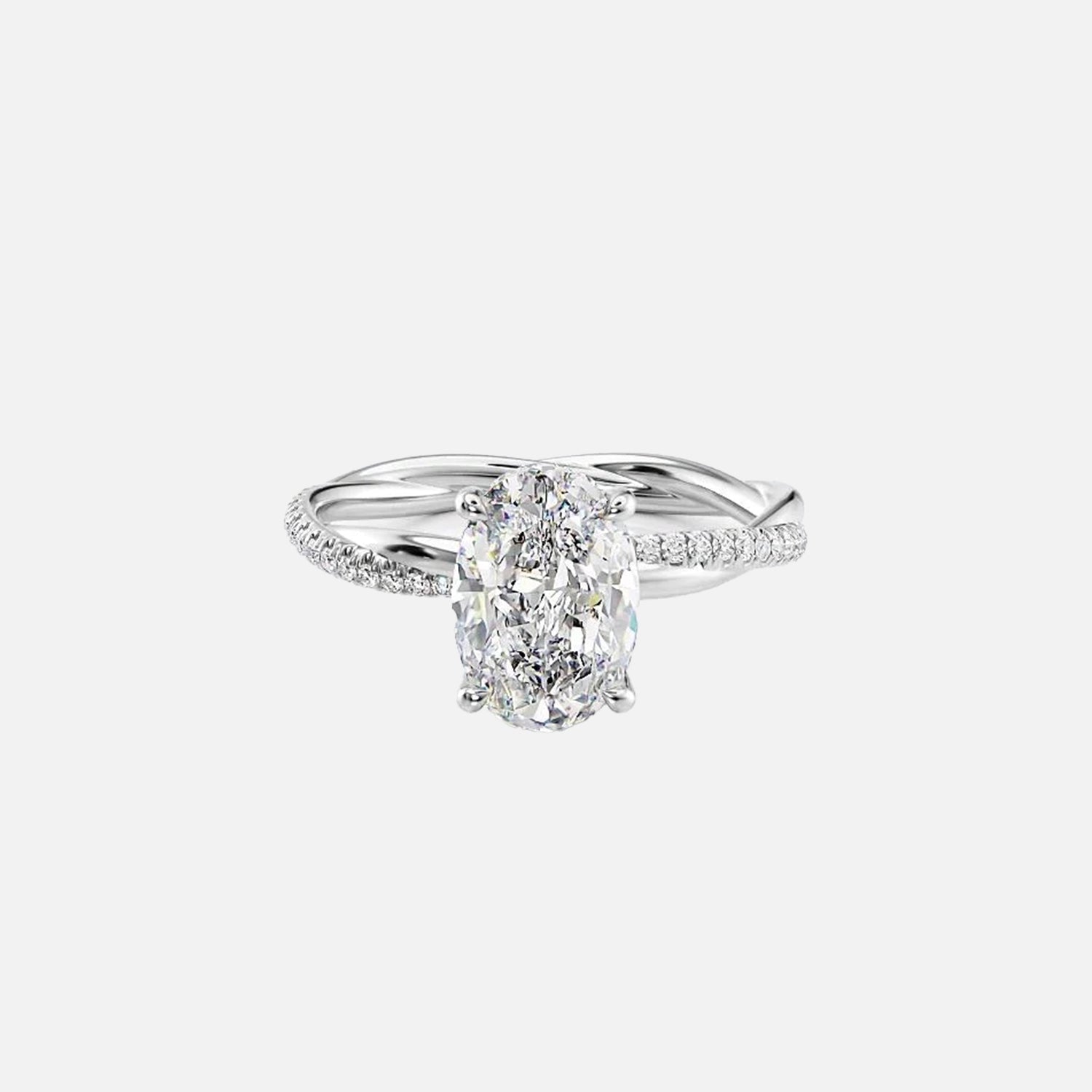 The Hidden Halo Camilla Oval Pave Moissanite Ring - KNT - Engagement Rings, Wedding Bands & Fine Jewelry