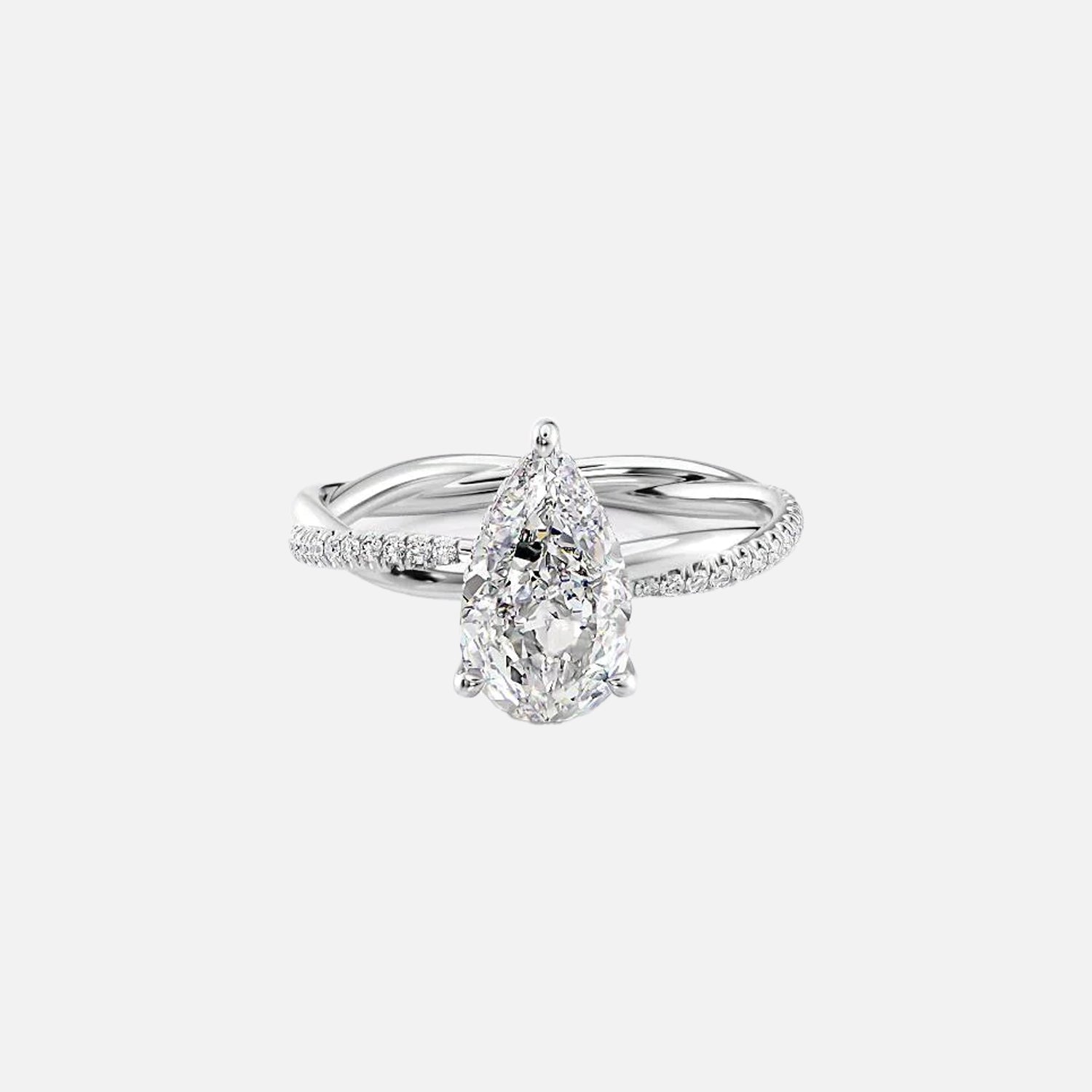 The Hidden Halo Camilla Pear Pave Moissanite Ring - KNT - Engagement Rings, Wedding Bands & Fine Jewelry