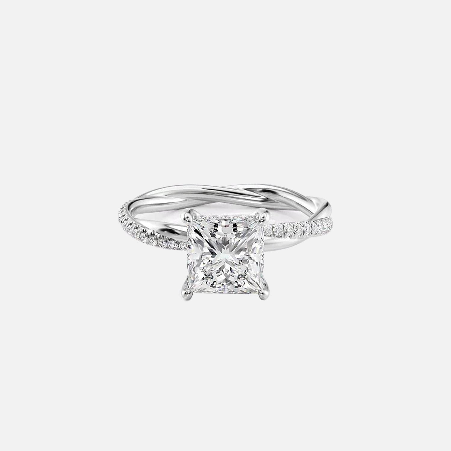 The Hidden Halo Camilla Princess Pave Moissanite Ring - KNT - Engagement Rings, Wedding Bands & Fine Jewelry