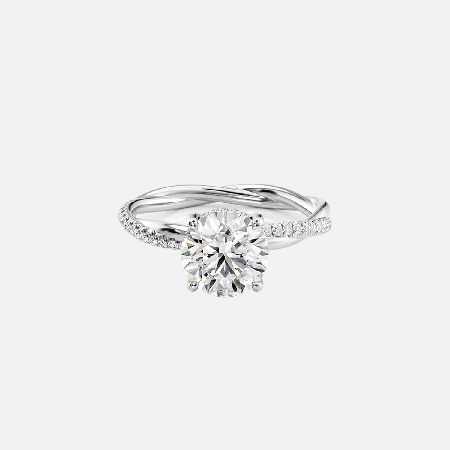 The Hidden Halo Camilla Round Pave Moissanite Ring - KNT - Engagement Rings, Wedding Bands & Fine Jewelry