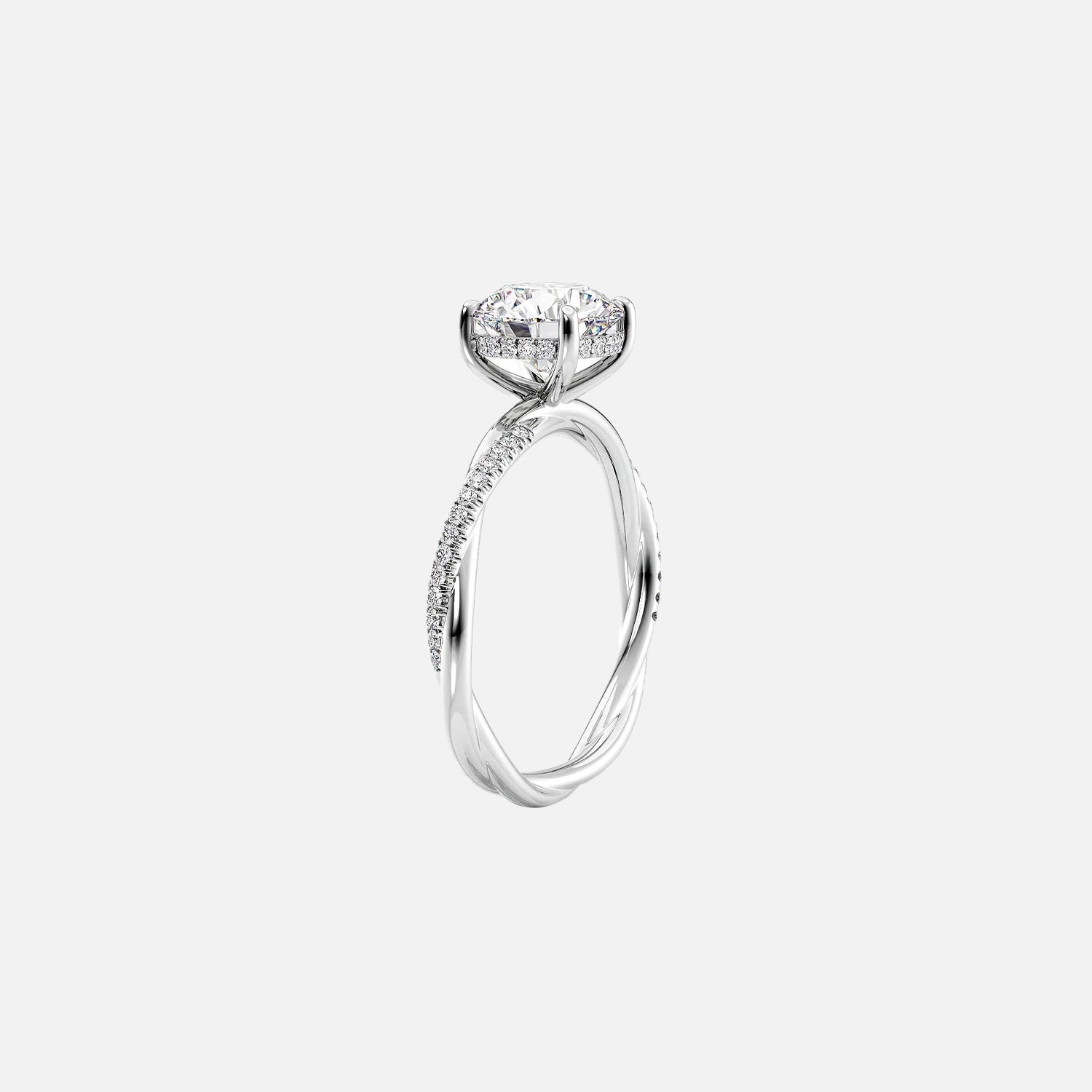 The Hidden Halo Camilla Round Pave Moissanite Ring - KNT - Engagement Rings, Wedding Bands & Fine Jewelry