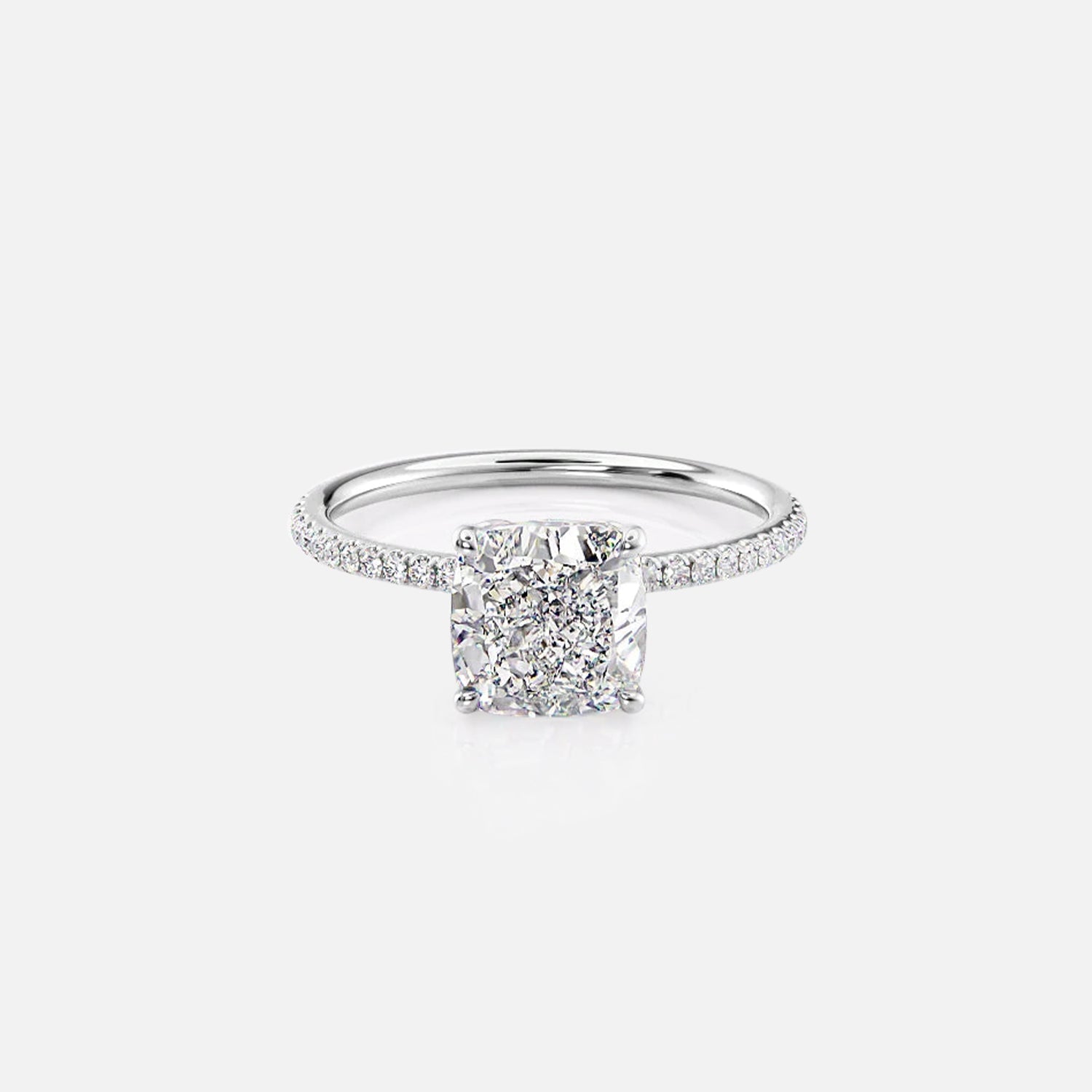 The Hidden Halo Cassia Cushion Pave Moissanite Ring - KNT - Engagement Rings, Wedding Bands & Fine Jewelry