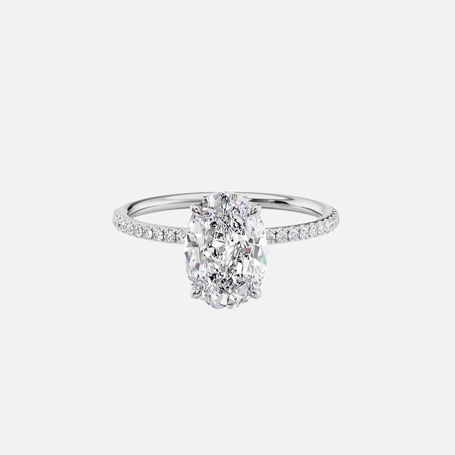 The Hidden Halo Cassia Oval Pave Moissanite Ring - KNT - Engagement Rings, Wedding Bands & Fine Jewelry