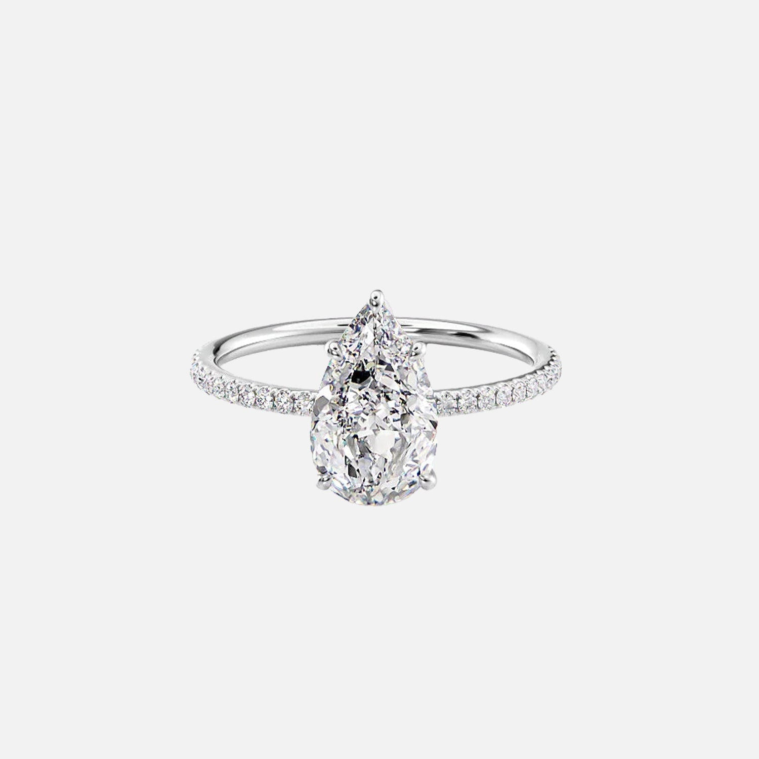 The Hidden Halo Cassia Pear Pave Moissanite Ring - KNT - Engagement Rings, Wedding Bands & Fine Jewelry