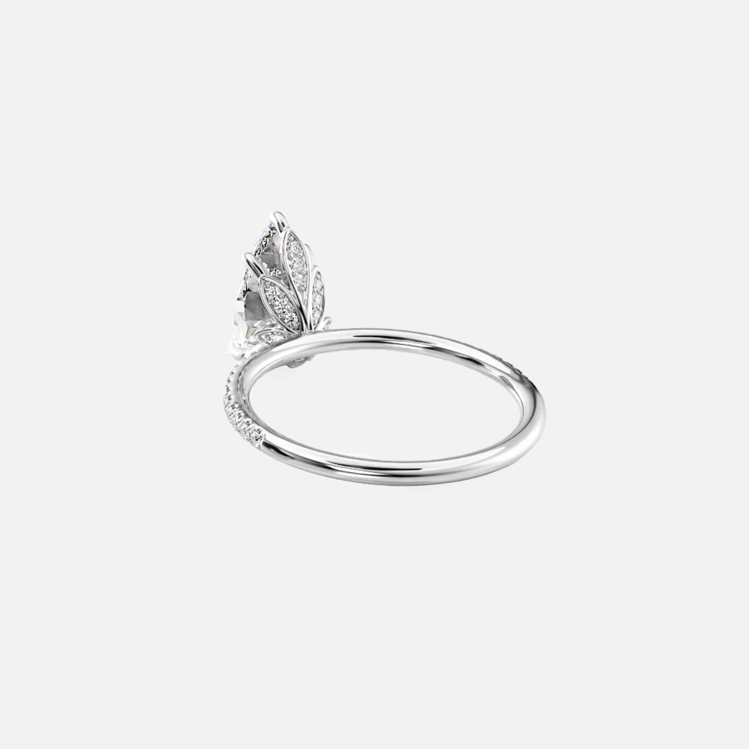 The Hidden Halo Cassia Pear Pave Moissanite Ring - KNT - Engagement Rings, Wedding Bands & Fine Jewelry