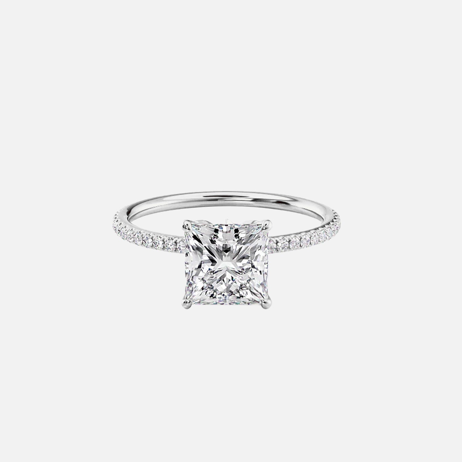 The Hidden Halo Cassia Princess Pave Moissanite Ring - KNT - Engagement Rings, Wedding Bands & Fine Jewelry