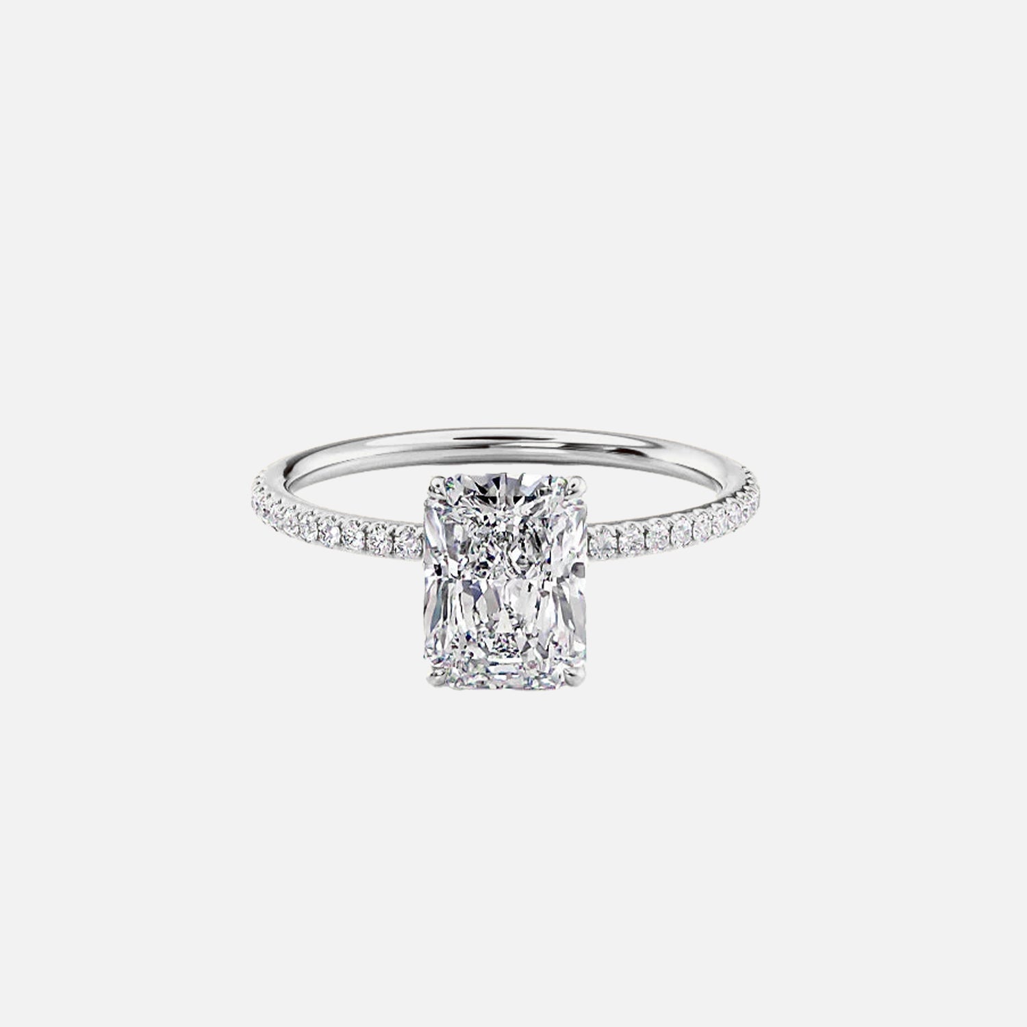 The Hidden Halo Cassia Radiant Pave Moissanite Ring - KNT - Engagement Rings, Wedding Bands & Fine Jewelry