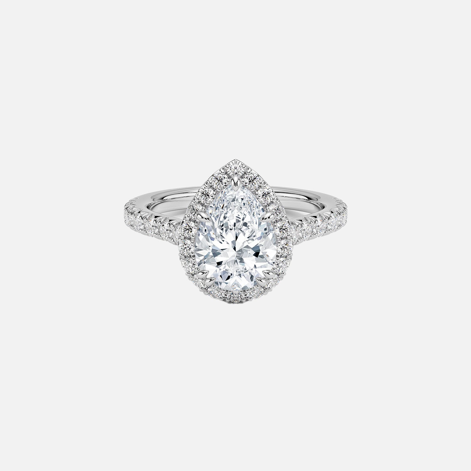 The Halo Donisha Pear Pave Moissanite Ring - KNT - Engagement Rings, Wedding Bands & Fine Jewelry