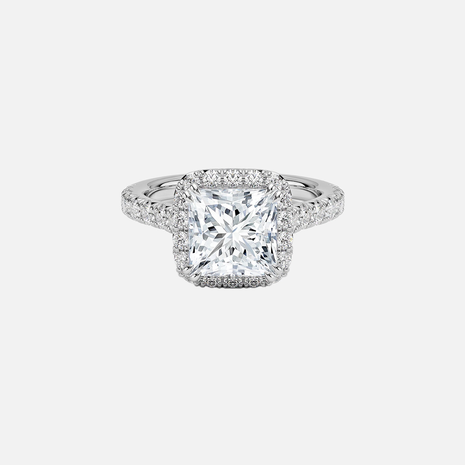 The Halo Donisha Princess Pave Moissanite Ring - KNT - Engagement Rings, Wedding Bands & Fine Jewelry