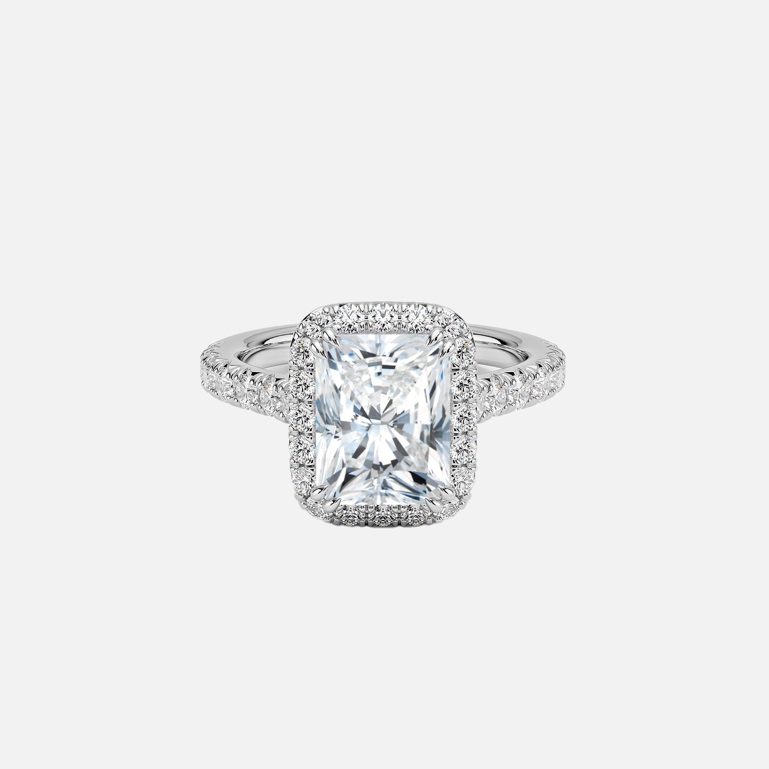 The Halo Donisha Radiant Pave Moissanite Ring - KNT - Engagement Rings, Wedding Bands & Fine Jewelry