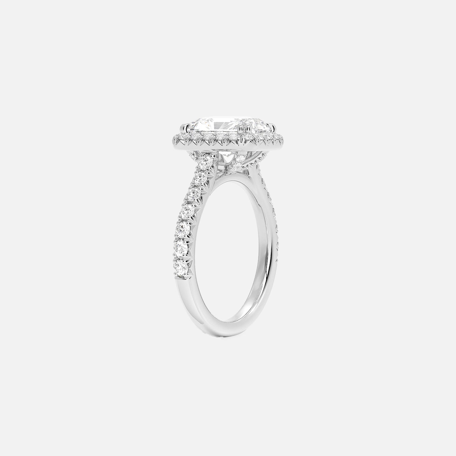 The Halo Donisha Radiant Pave Moissanite Ring - KNT - Engagement Rings, Wedding Bands & Fine Jewelry