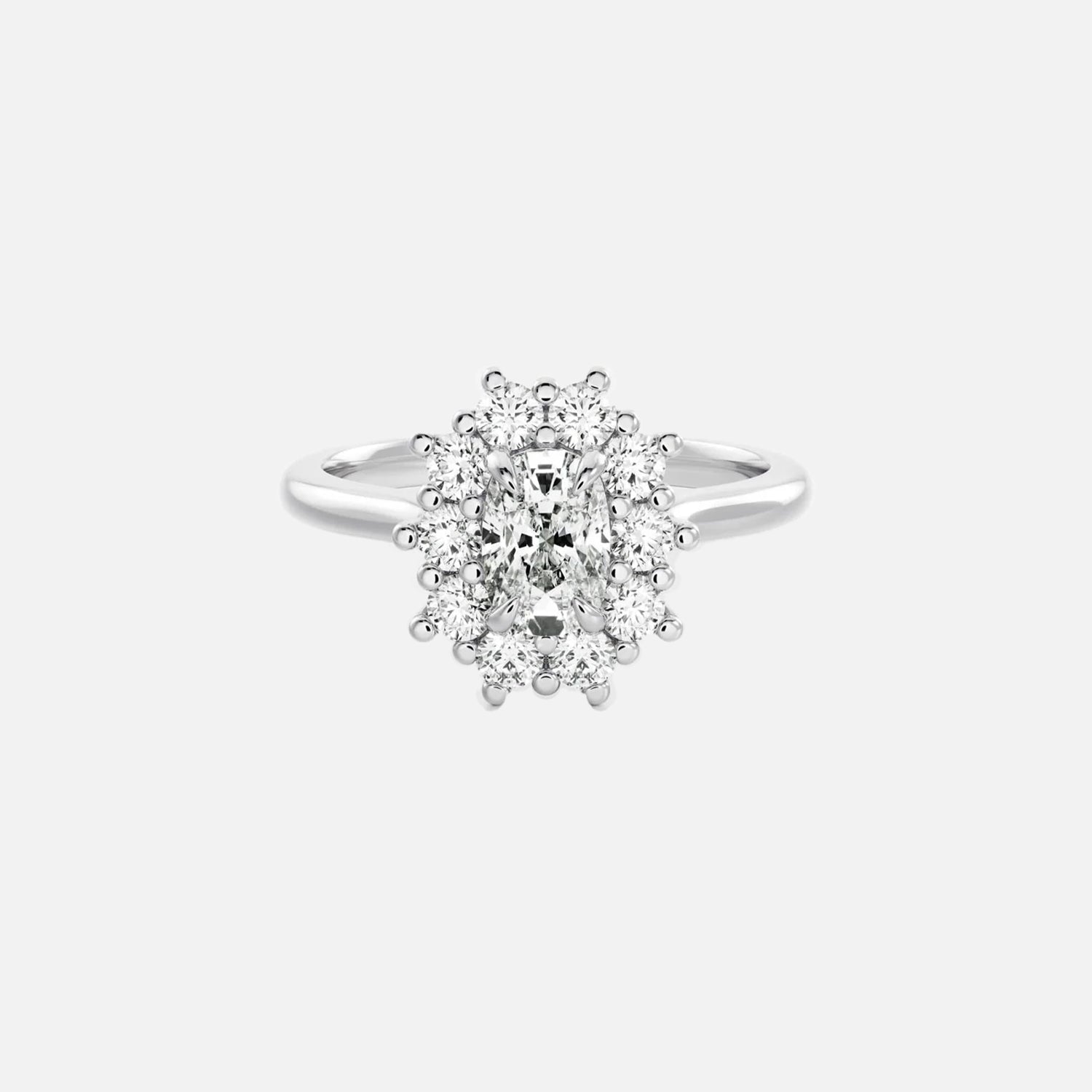 The Halo Eleanor Cushion Vintage Moissanite Ring - KNT - Engagement Rings, Wedding Bands & Fine Jewelry