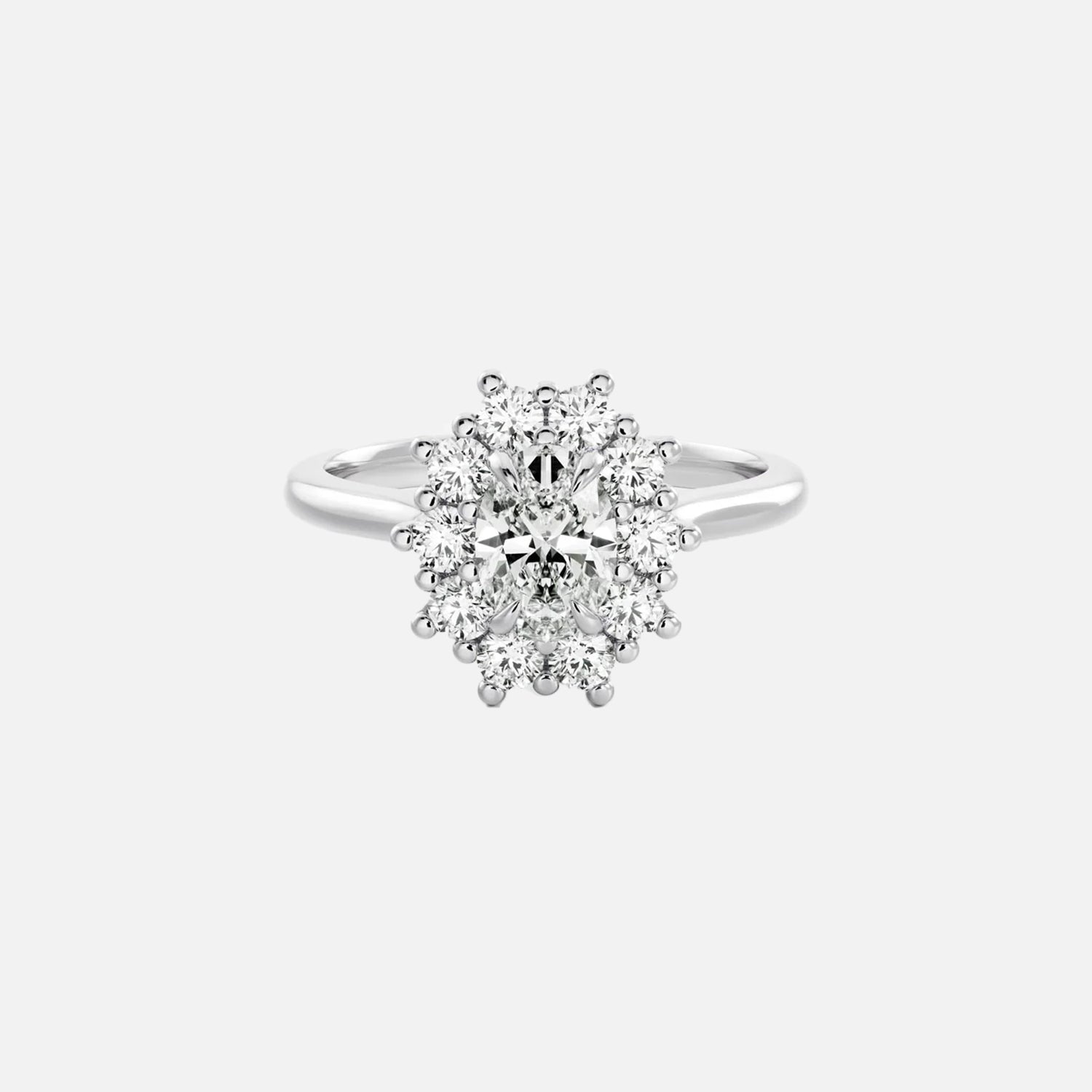 The Halo Eleanor Oval Vintage Moissanite Ring - KNT - Engagement Rings, Wedding Bands & Fine Jewelry