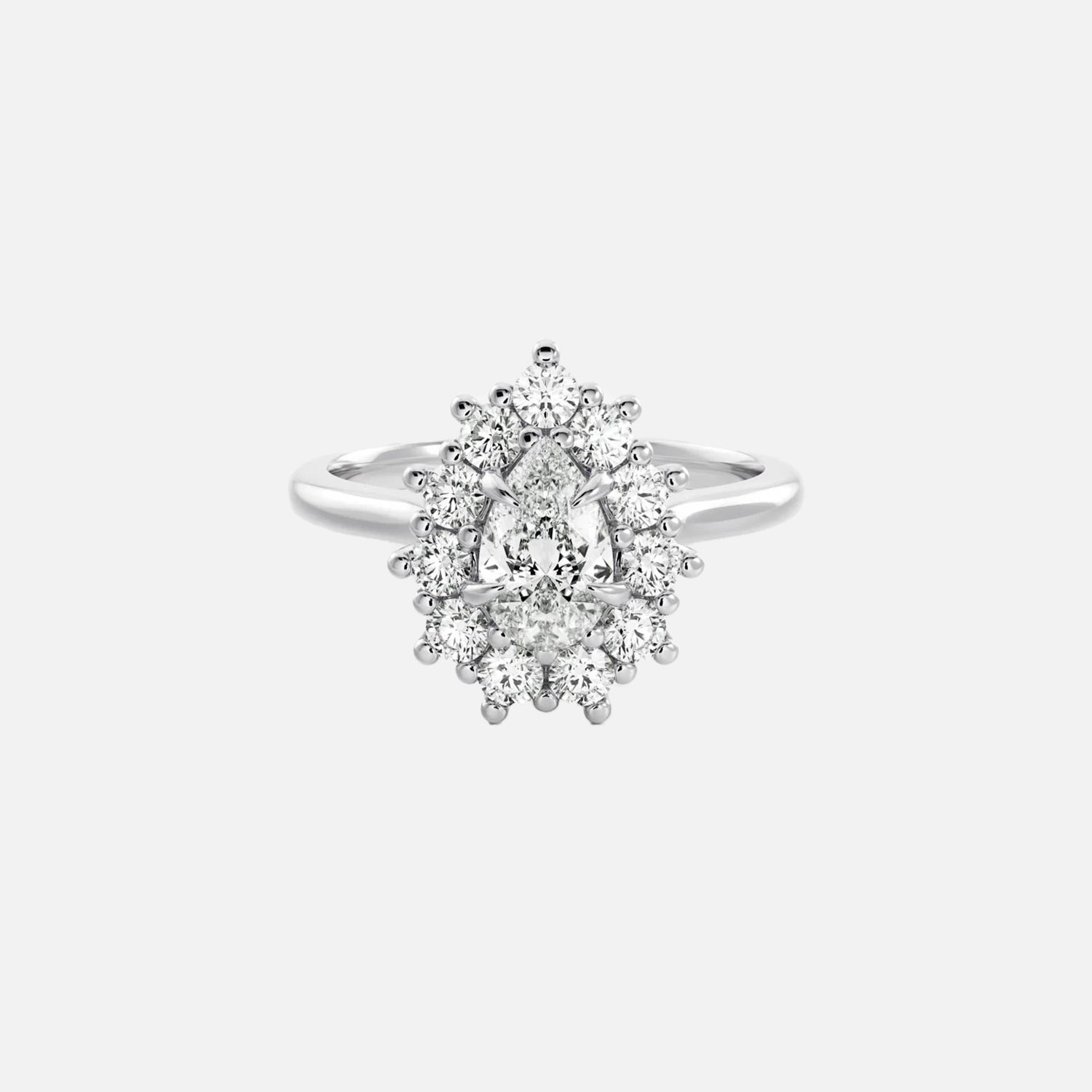 The Halo Eleanor Pear Vintage Moissanite Ring - KNT - Engagement Rings, Wedding Bands & Fine Jewelry