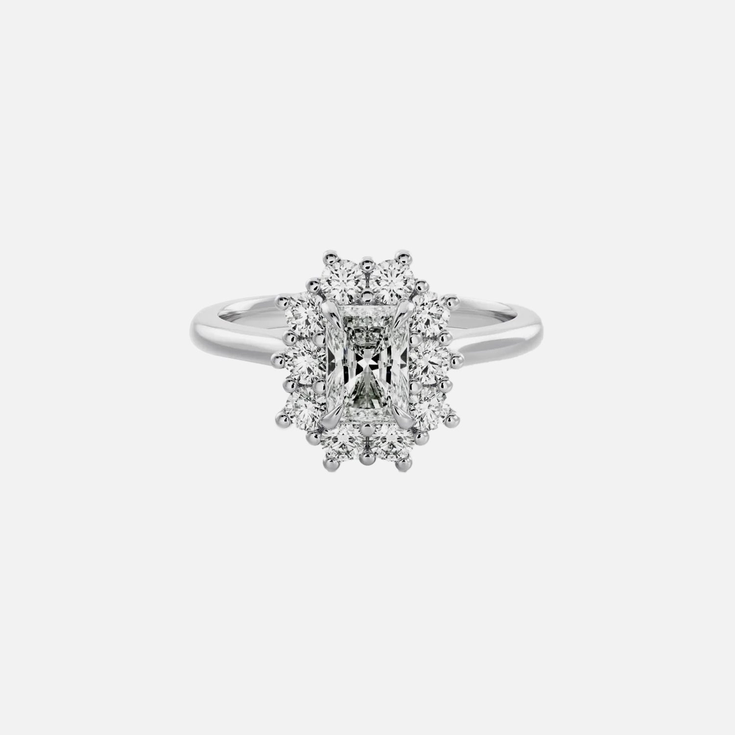 The Halo Eleanor Radiant Vintage Moissanite Ring - KNT - Engagement Rings, Wedding Bands & Fine Jewelry