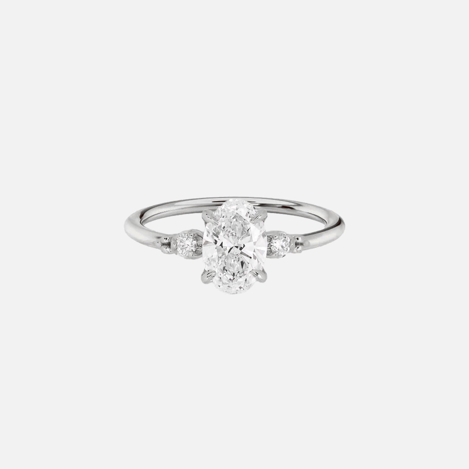 The Three Stone Emery Oval Moissanite Ring - KNT - Engagement Rings, Wedding Bands & Fine Jewelry