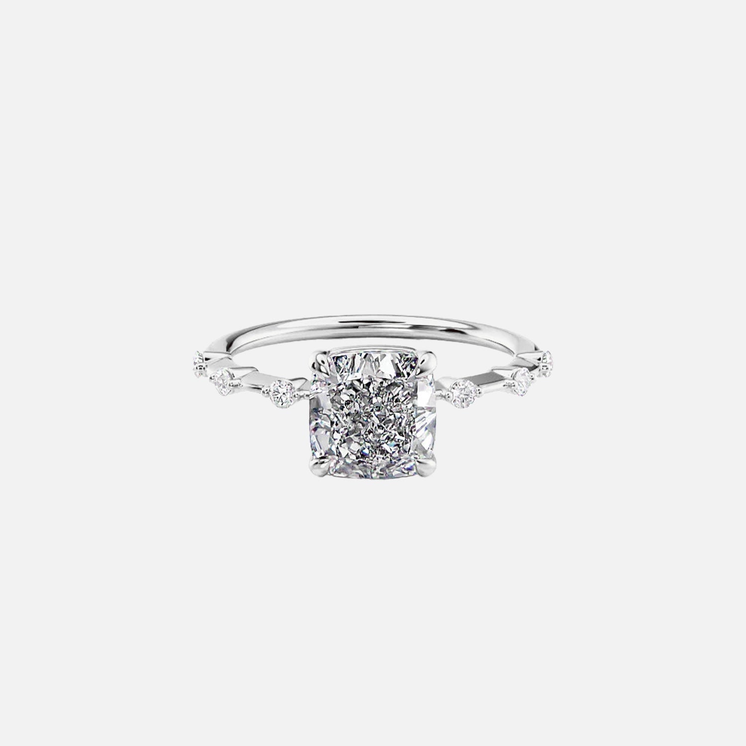 The Pave Freyja Cushion Moissanite Ring - KNT - Engagement Rings, Wedding Bands & Fine Jewelry