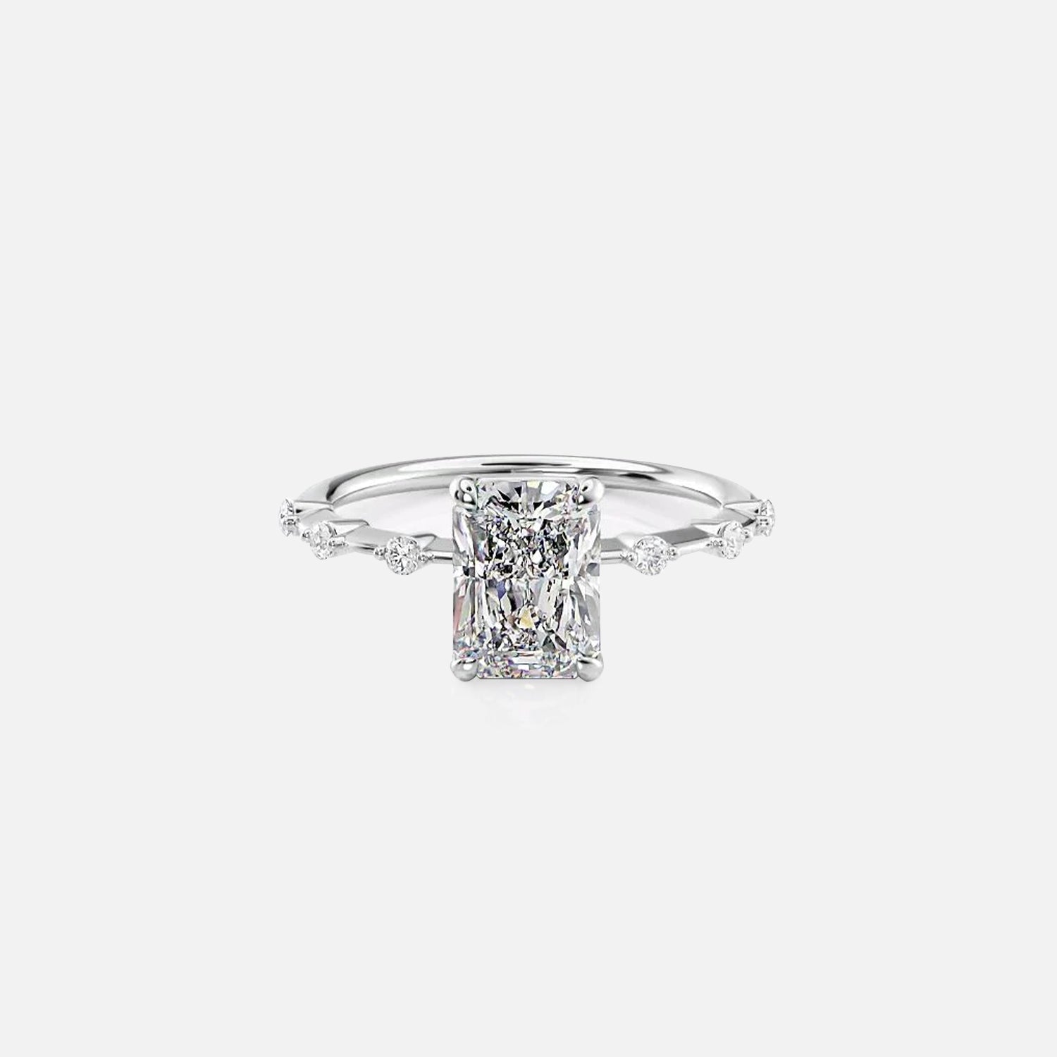 The Pave Freyja Radiant Moissanite Ring - KNT - Engagement Rings, Wedding Bands & Fine Jewelry