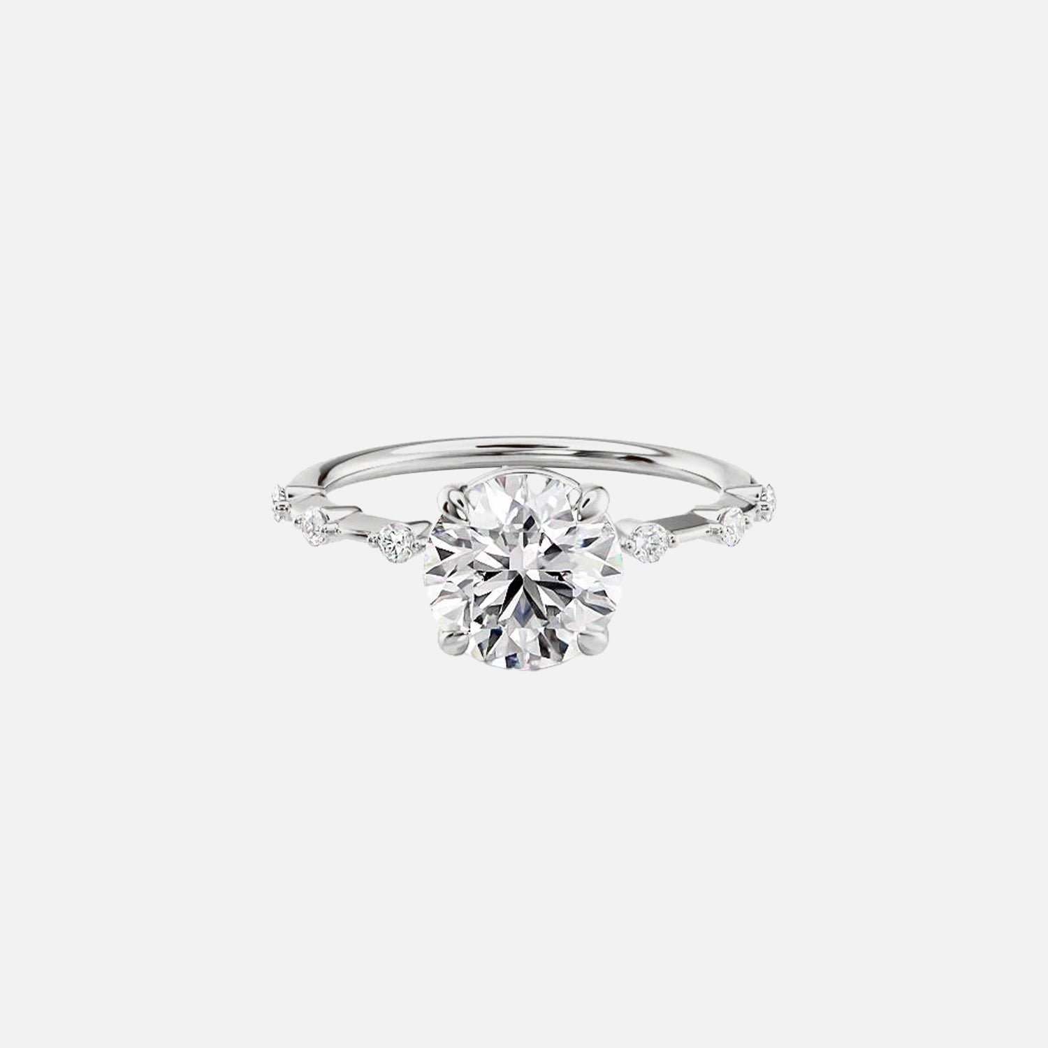 The Pave Freyja Round Moissanite Ring - KNT - Engagement Rings, Wedding Bands & Fine Jewelry