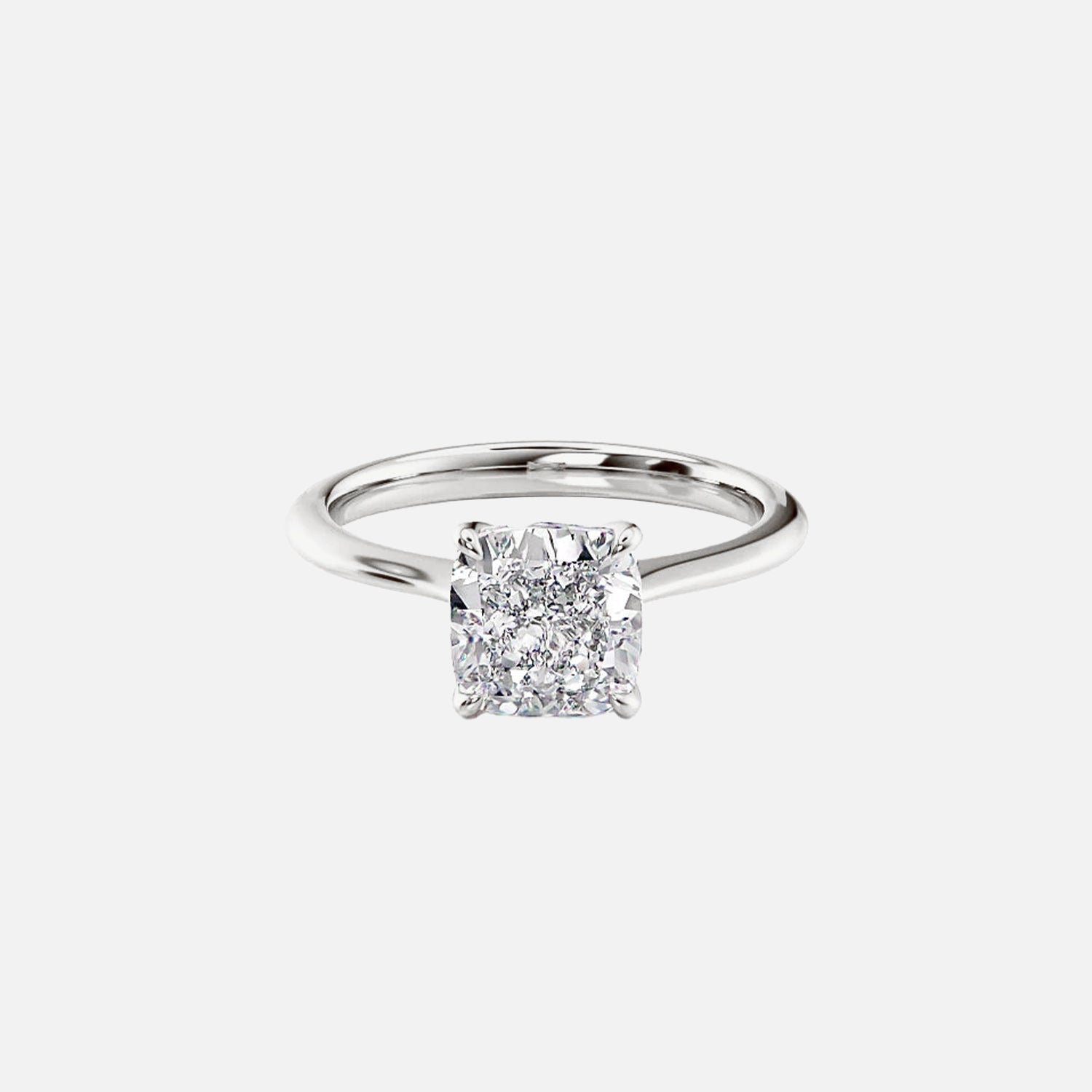 The Solitaire Glamour Cushion Moissanite Ring - KNT - Engagement Rings, Wedding Bands & Fine Jewelry