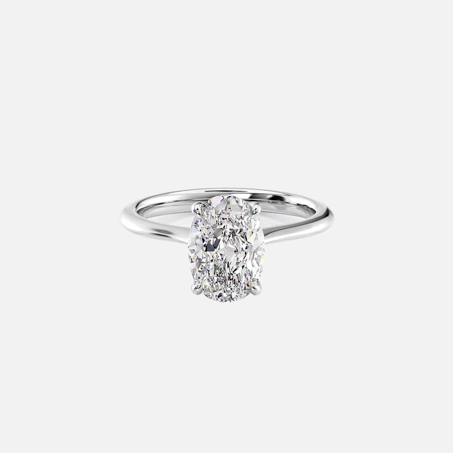 The Solitaire Glamour Oval Moissanite Ring - KNT - Engagement Rings, Wedding Bands & Fine Jewelry