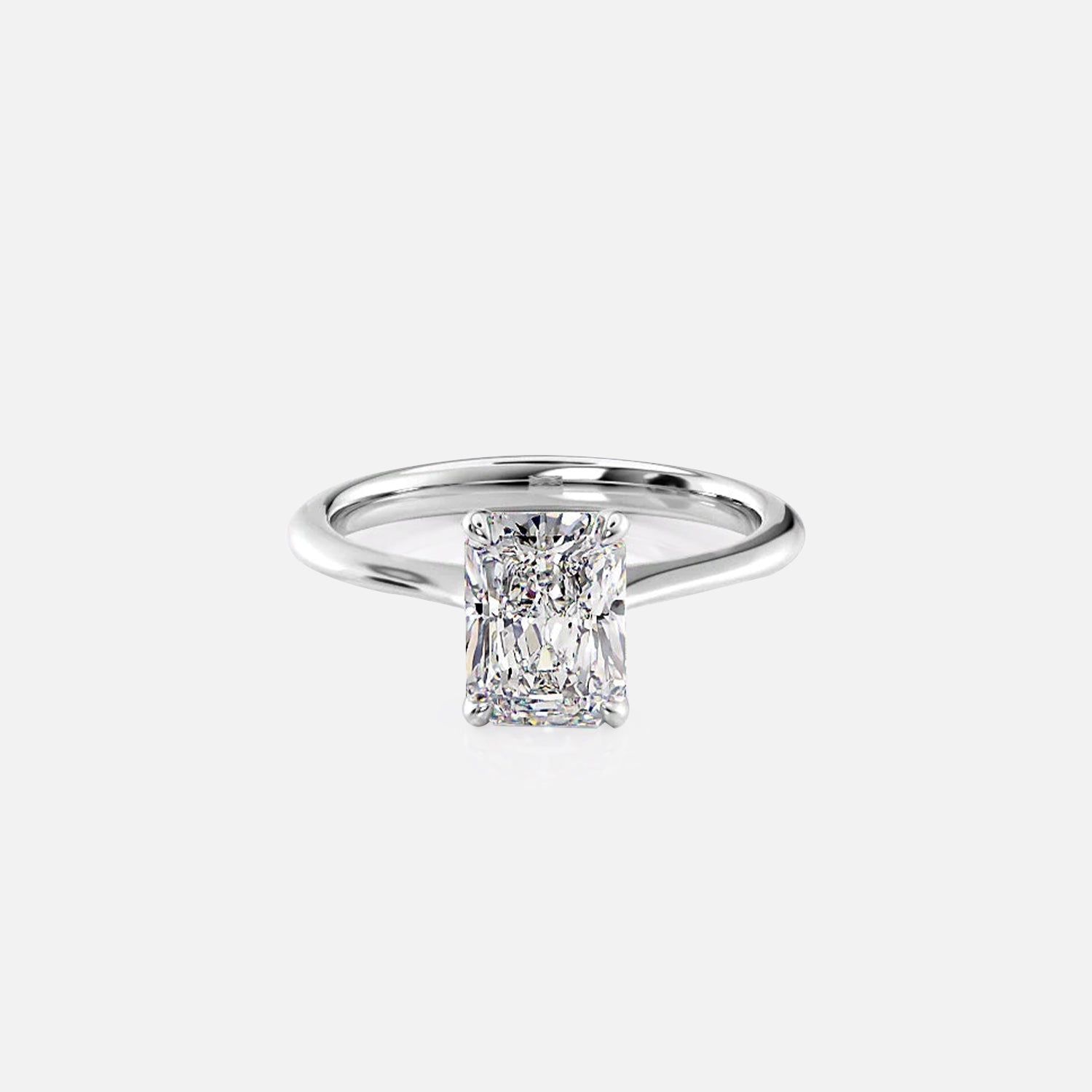 The Solitaire Glamour Radiant Moissanite Ring - KNT - Engagement Rings, Wedding Bands & Fine Jewelry