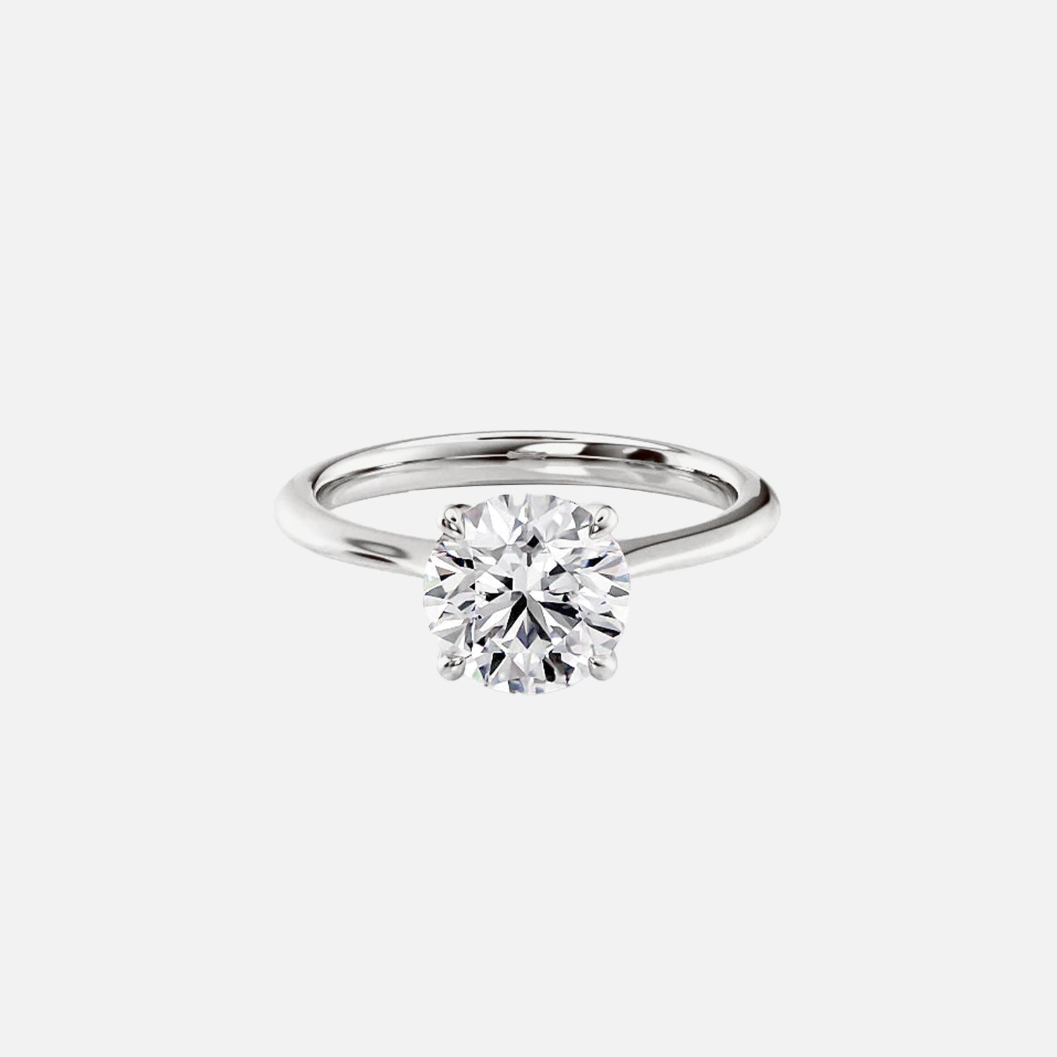 The Solitaire Glamour Round Moissanite Ring - KNT - Engagement Rings, Wedding Bands & Fine Jewelry