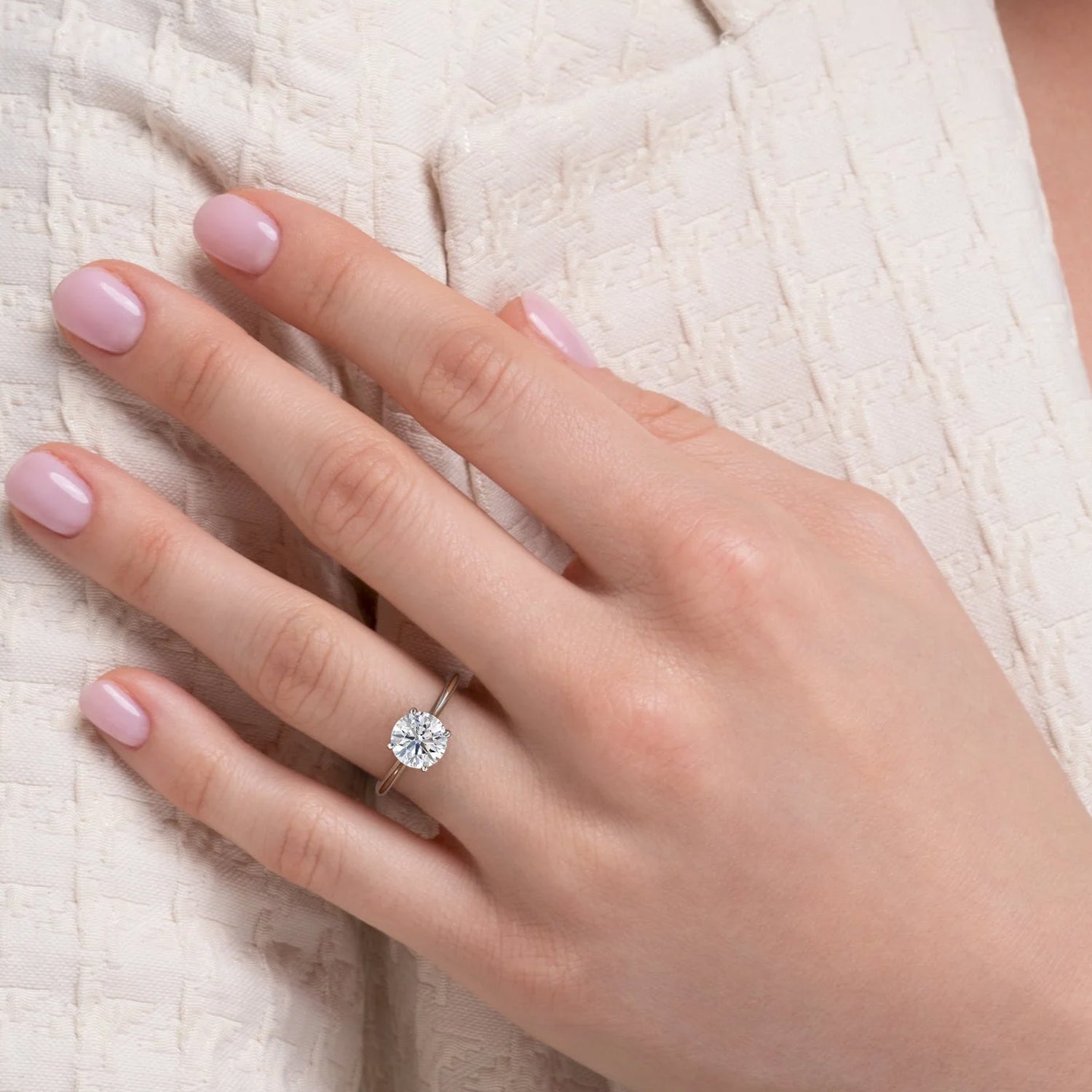 The Solitaire Glamour Round Moissanite Ring - KNT - Engagement Rings, Wedding Bands & Fine Jewelry