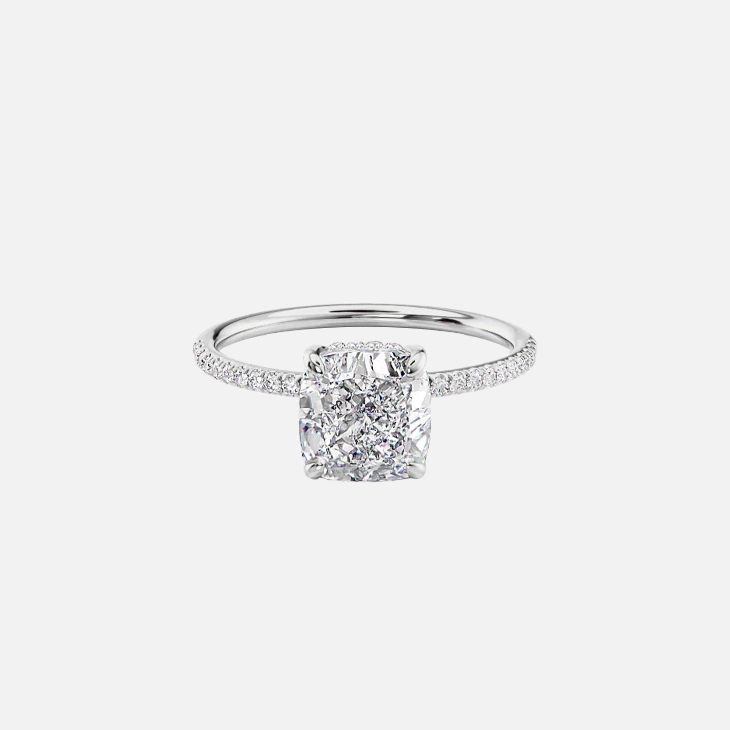 The Pave Gratia Cushion Moissanite Ring - KNT - Engagement Rings, Wedding Bands & Fine Jewelry