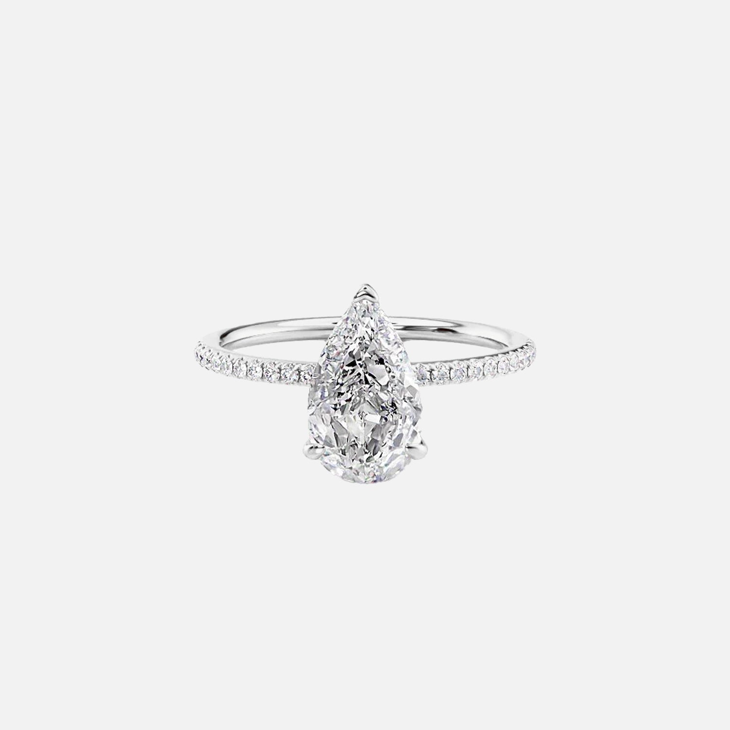 The Pave Gratia Pear Moissanite Ring - KNT - Engagement Rings, Wedding Bands & Fine Jewelry