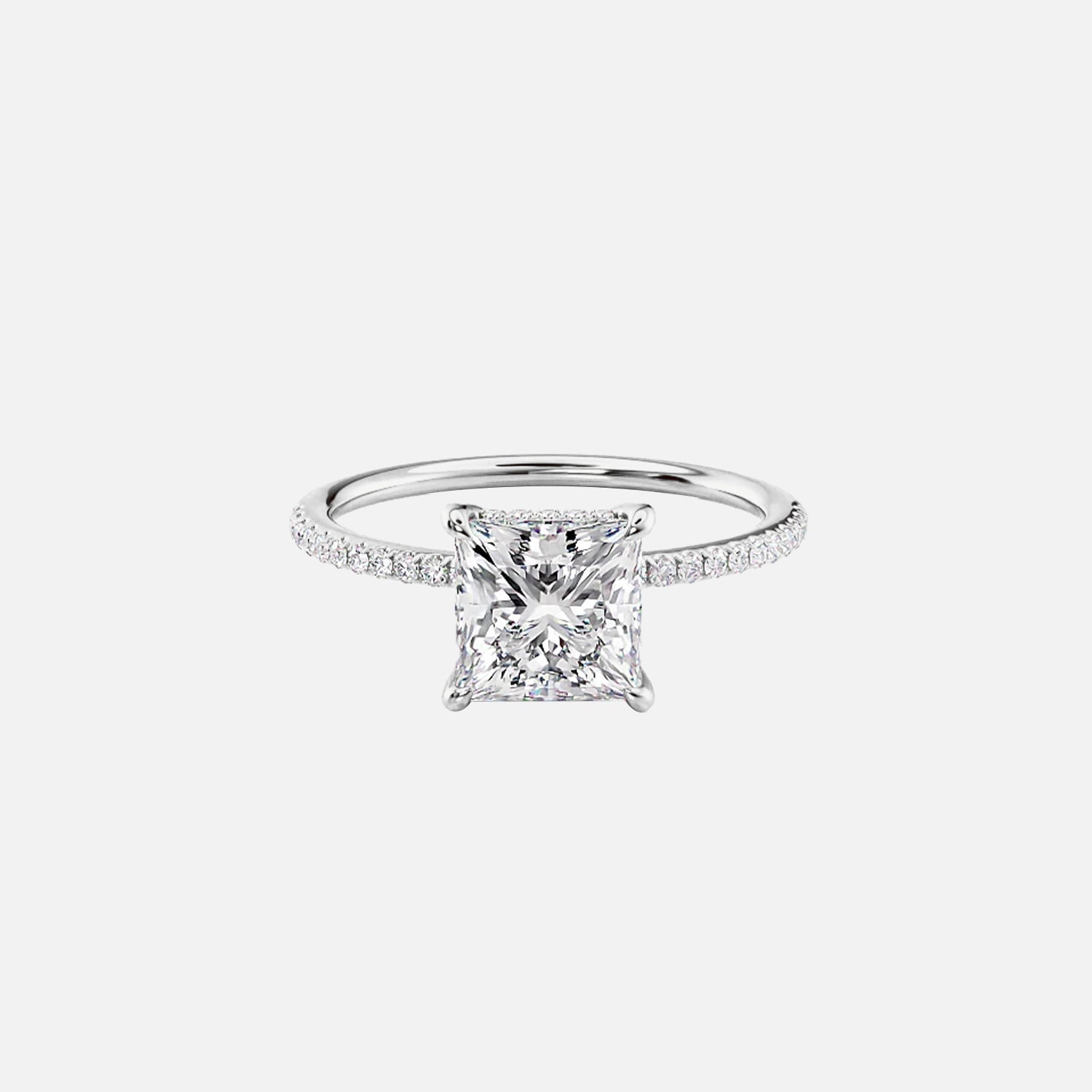 The Pave Gratia Princess Moissanite Ring - KNT - Engagement Rings, Wedding Bands & Fine Jewelry