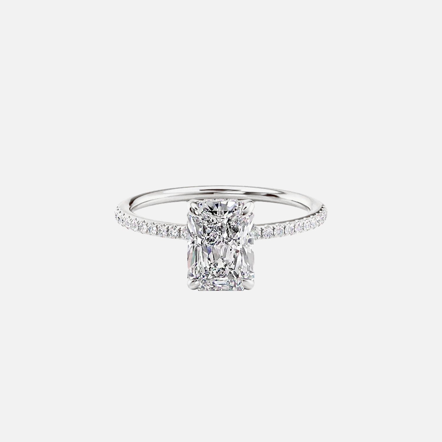 The Pave Gratia Radiant Moissanite Ring - KNT - Engagement Rings, Wedding Bands & Fine Jewelry