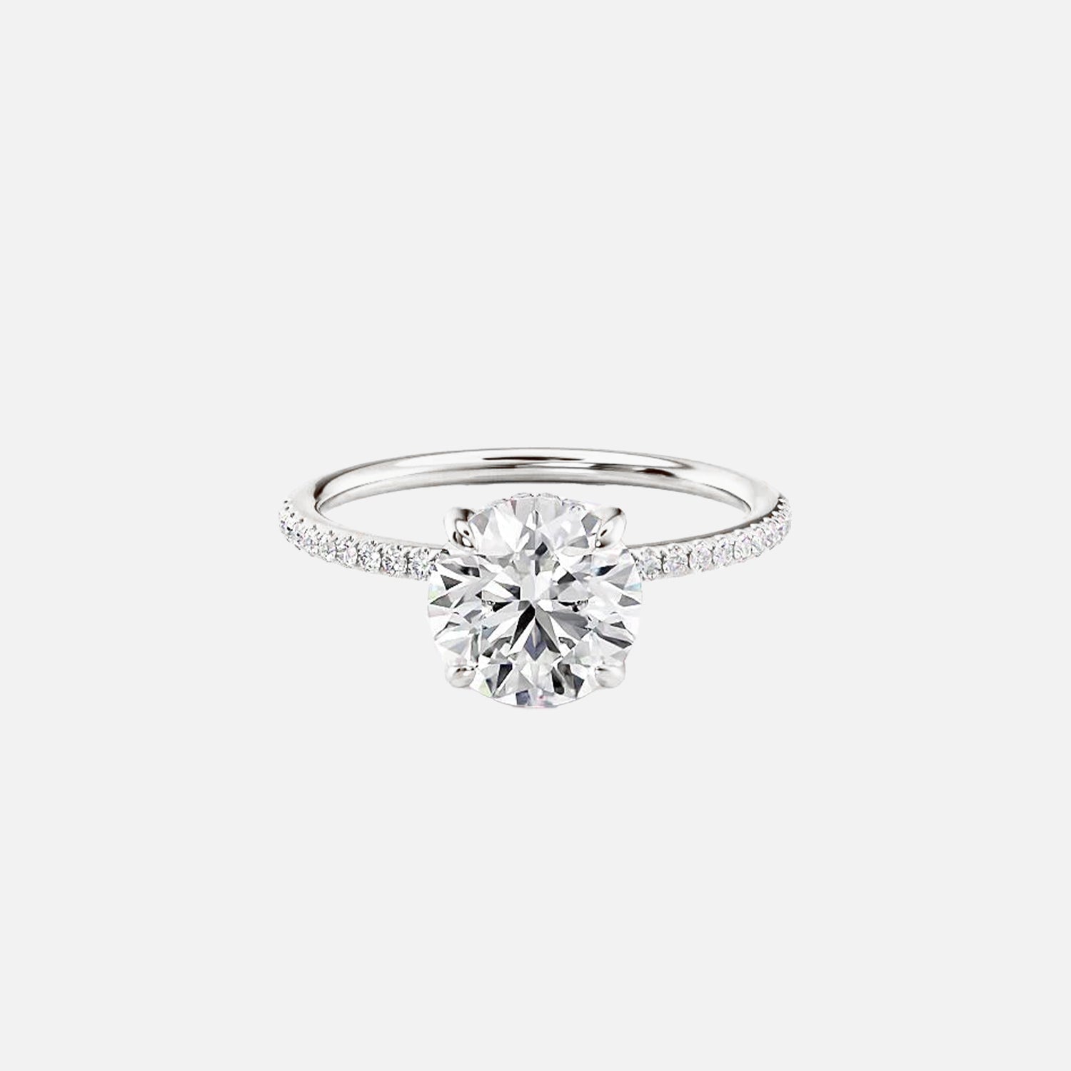 The Pave Gratia Round Moissanite Ring - KNT - Engagement Rings, Wedding Bands & Fine Jewelry