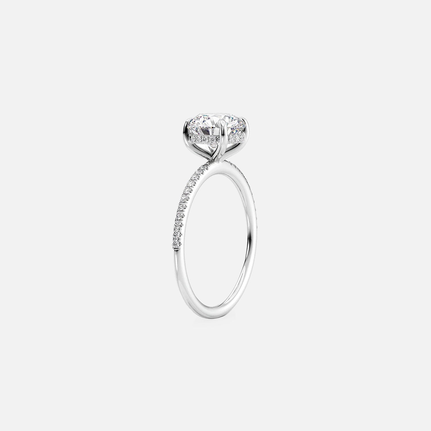 The Pave Gratia Round Moissanite Ring - KNT - Engagement Rings, Wedding Bands & Fine Jewelry