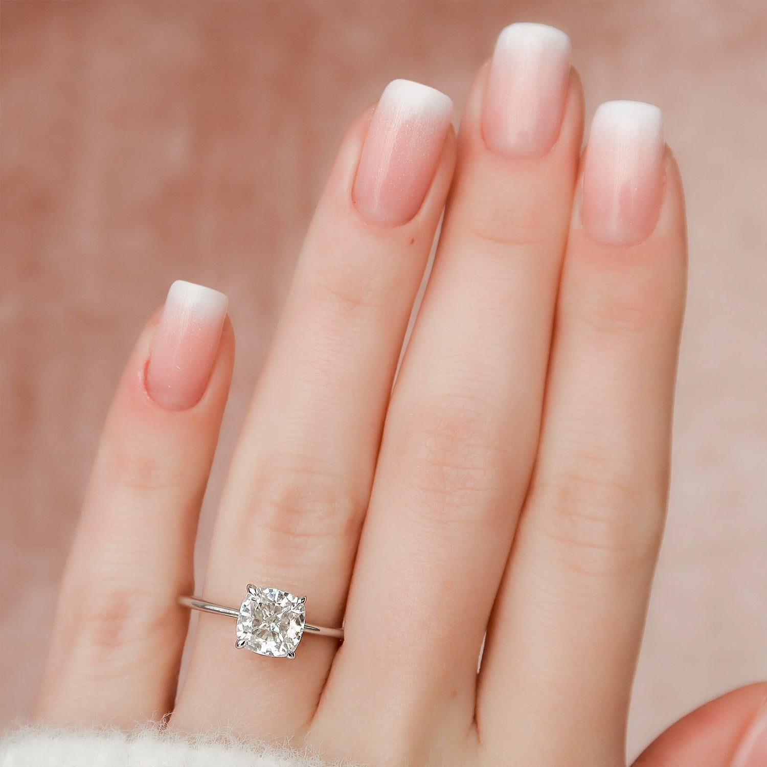 The Solitaire Harmony Cushion Moissanite Ring - KNT - Engagement Rings, Wedding Bands & Fine Jewelry