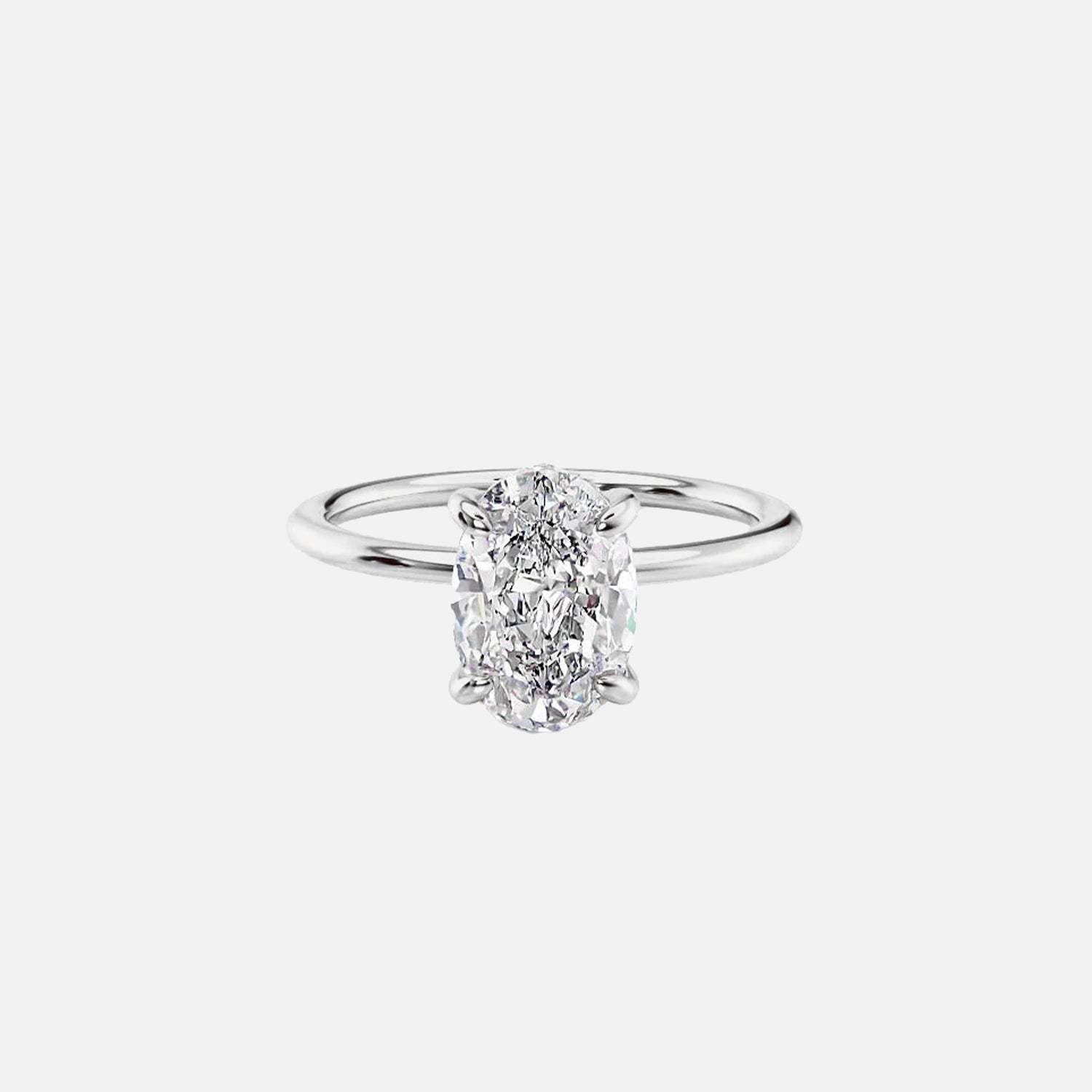 The Solitaire Harmony Oval Moissanite Ring - KNT - Engagement Rings, Wedding Bands & Fine Jewelry