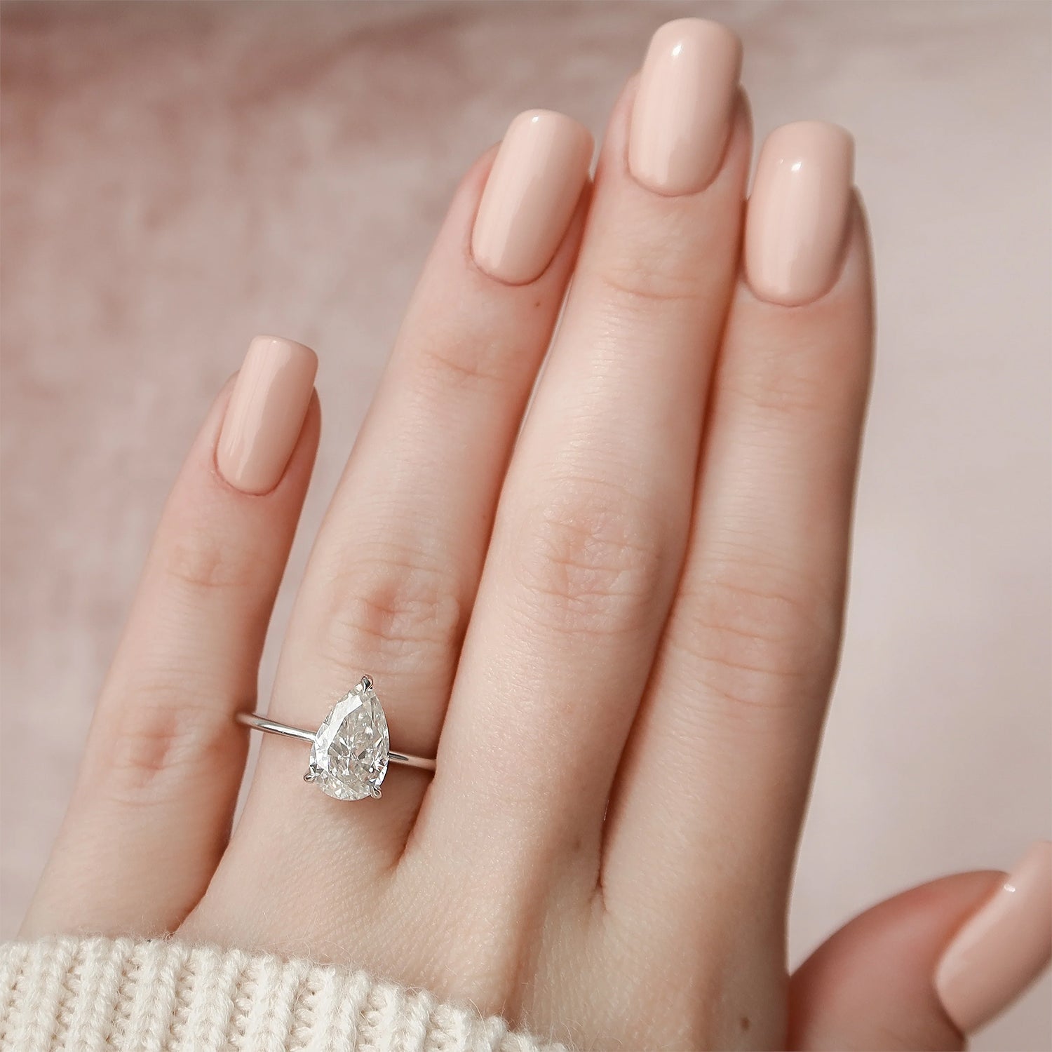 The Solitaire Harmony Pear Moissanite Ring - KNT - Engagement Rings, Wedding Bands & Fine Jewelry