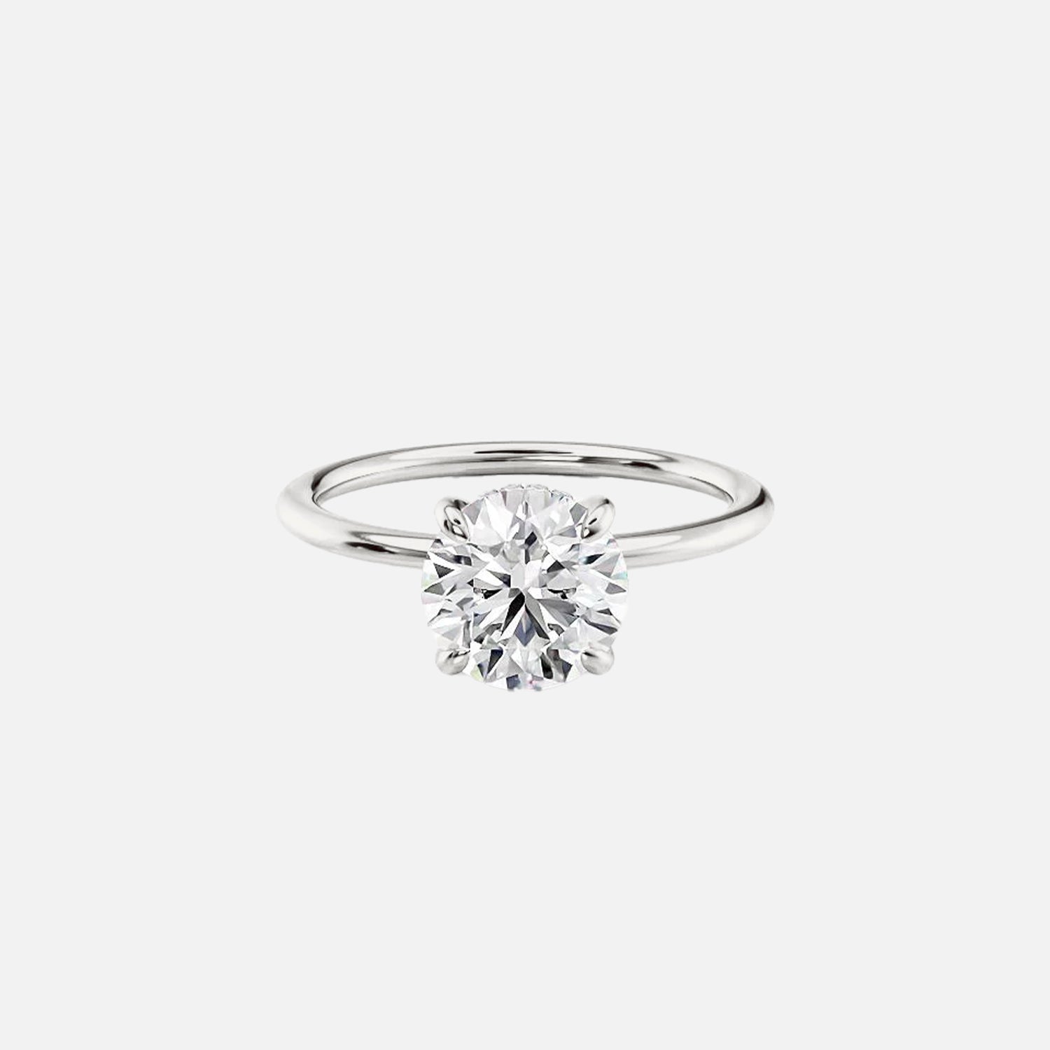 The Solitaire Harmony Round Moissanite Ring - KNT - Engagement Rings, Wedding Bands & Fine Jewelry