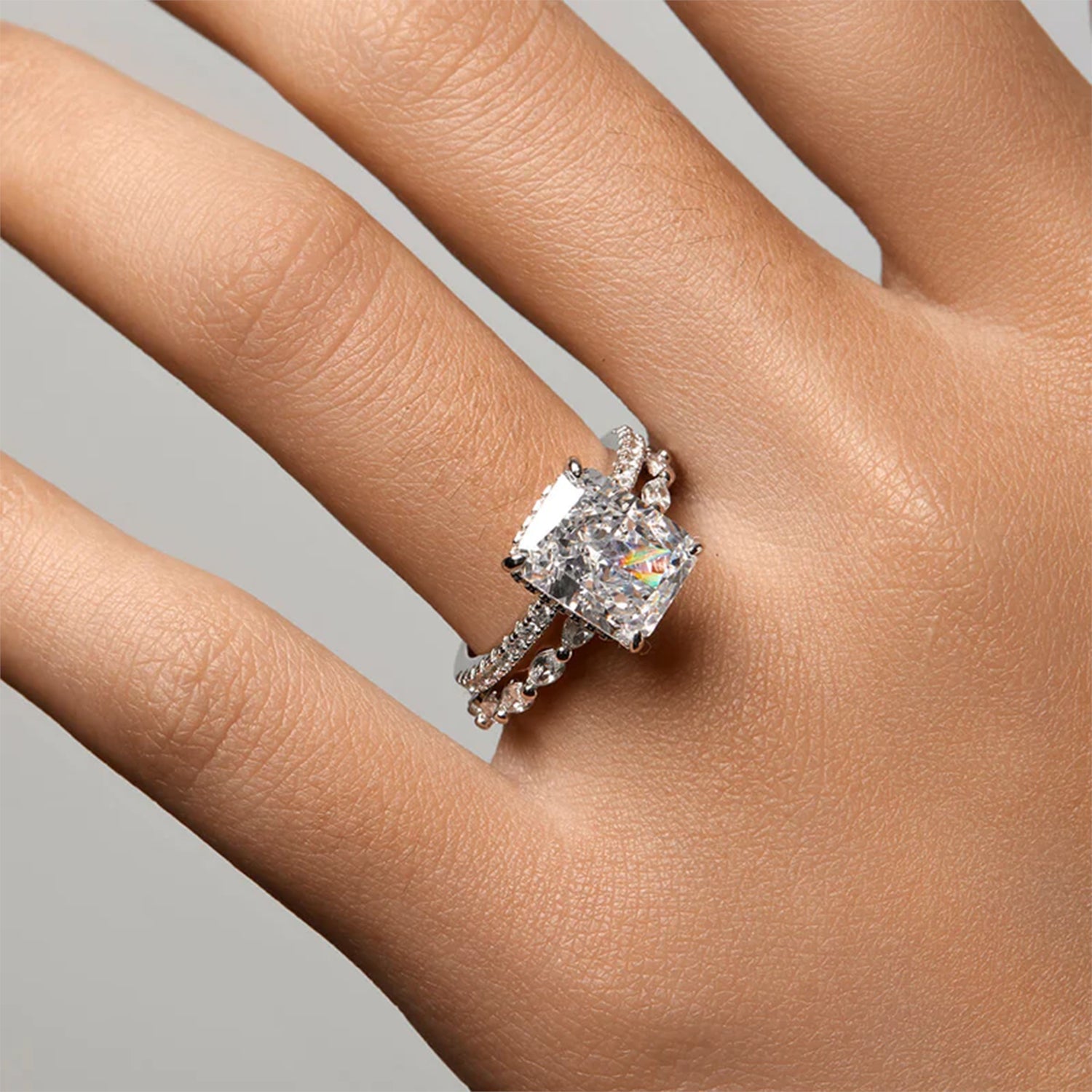 The Pave Infinity Radiant Moissanite Ring - KNT - Engagement Rings, Wedding Bands & Fine Jewelry