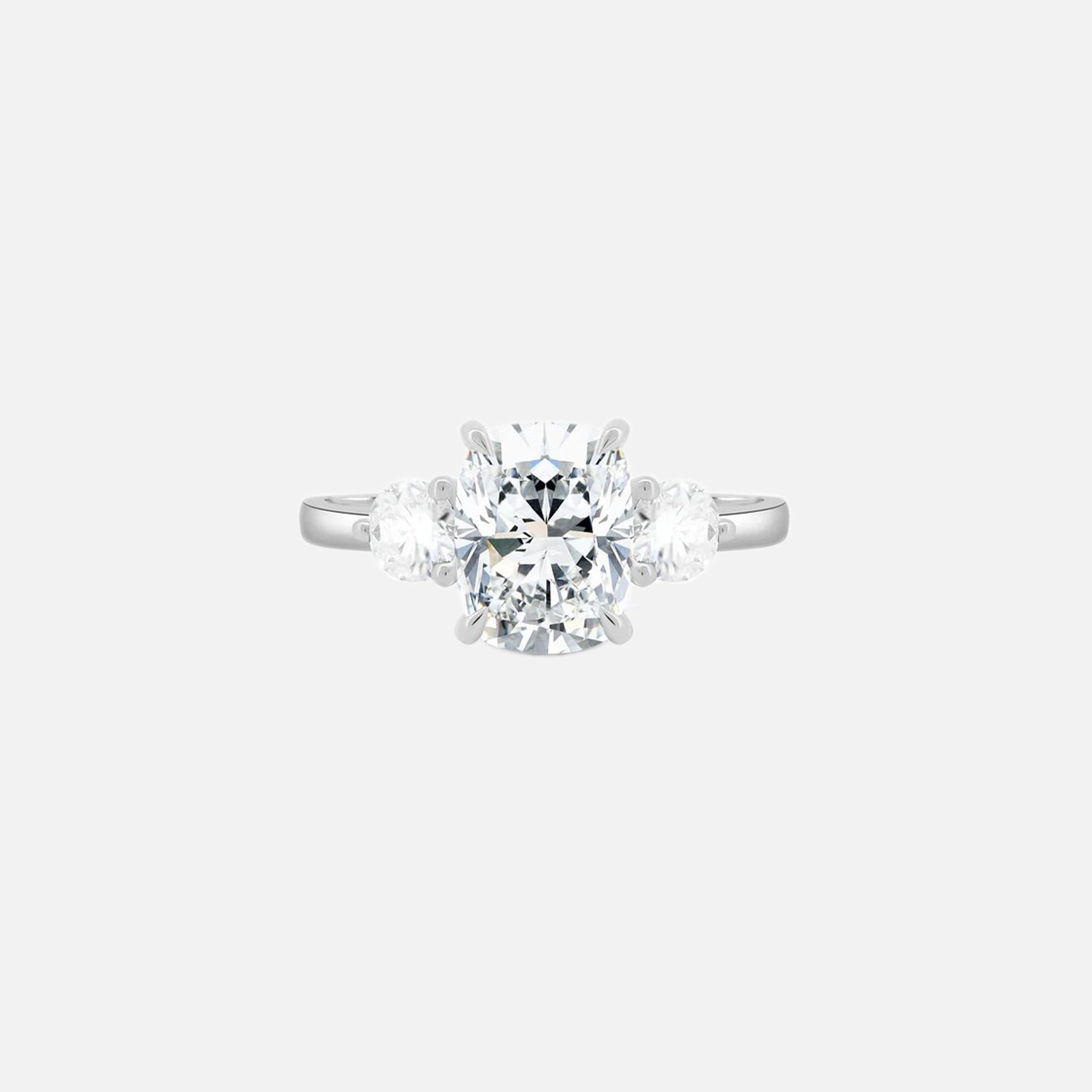 The Three Stone Julia Cushion Moissanite Ring - KNT - Engagement Rings, Wedding Bands & Fine Jewelry